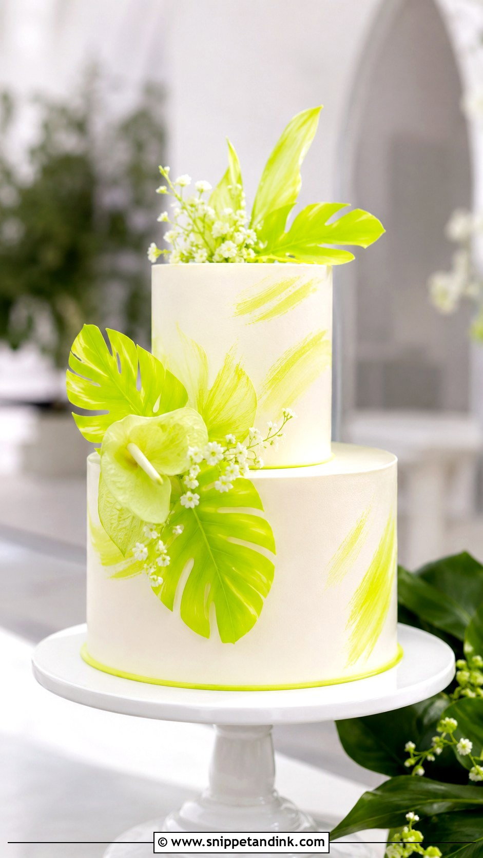 Neon Green Wedding Cake - Snippet and Ink - 35 Neon Wedding Cake Ideas