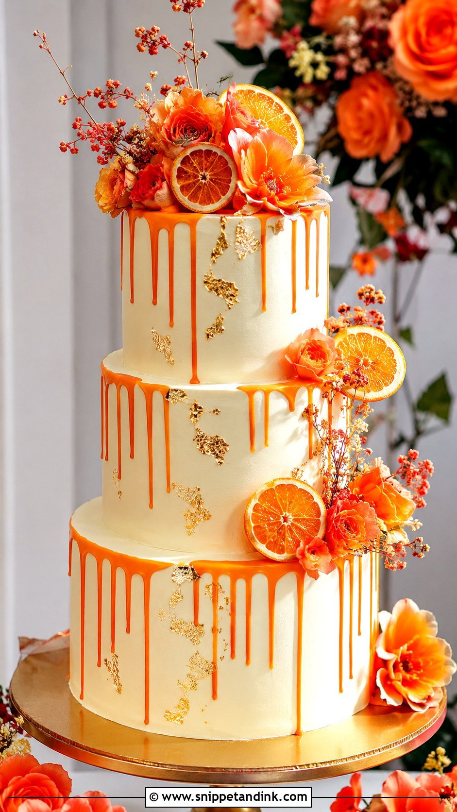 Neon Orange Wedding Cake - Snippet and Ink - 35 Neon Wedding Cake Ideas