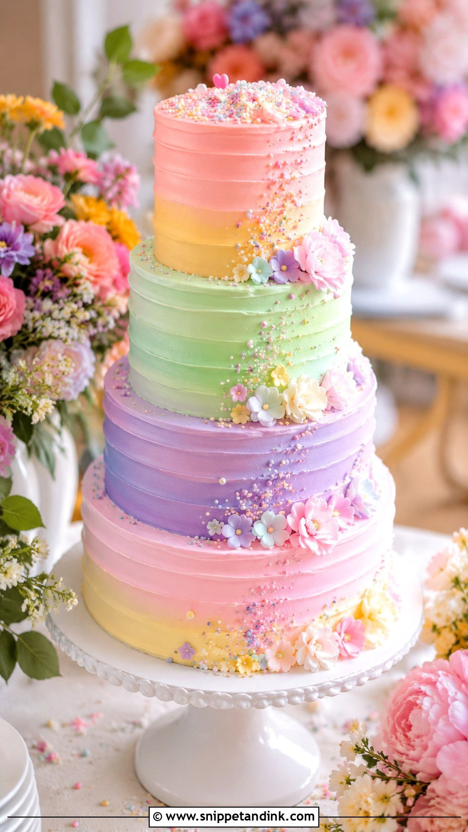Neon Pastel Wedding Cake - Snippet and Ink - 35 Neon Wedding Cake Ideas