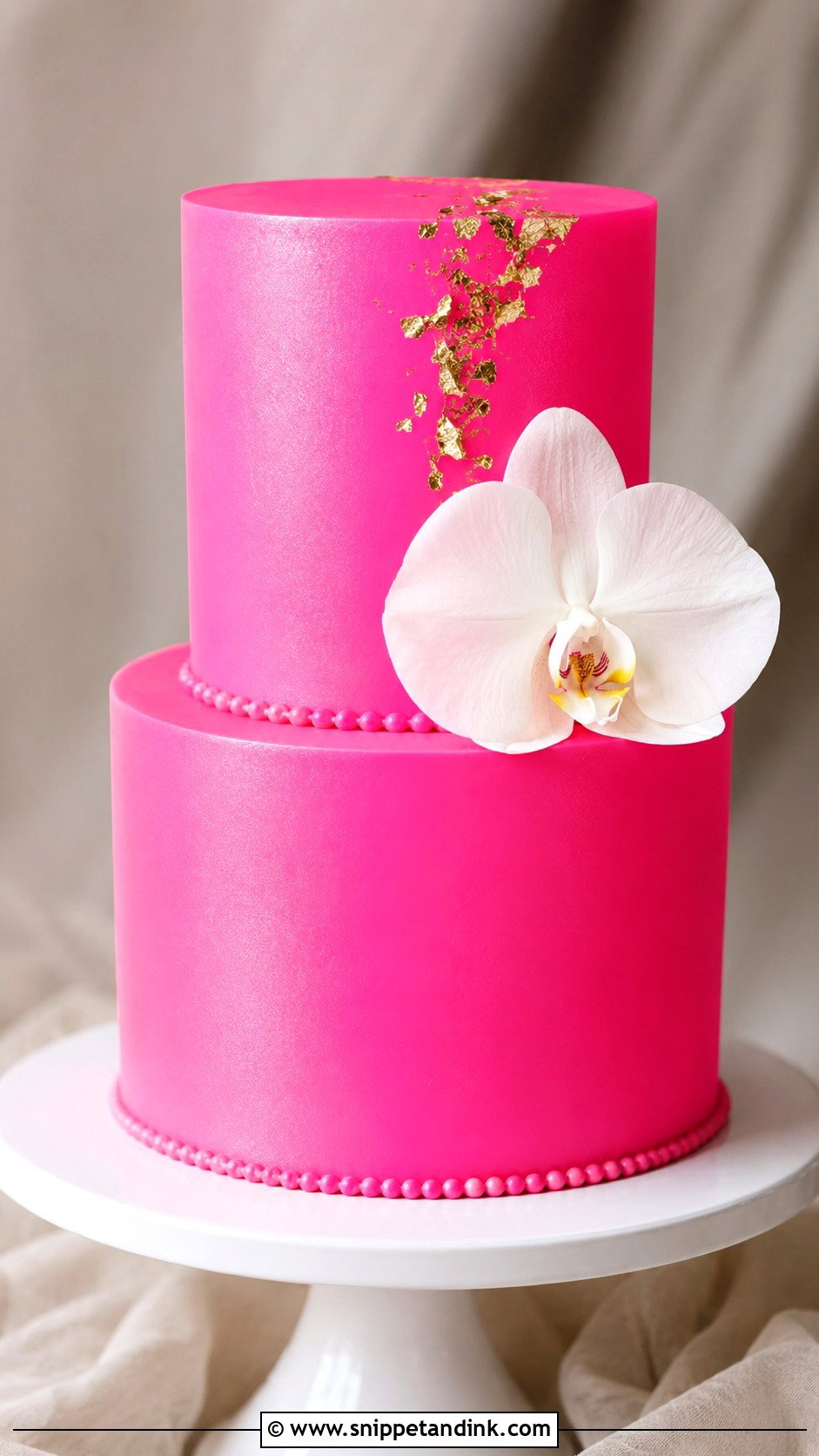 Neon Pink Minimalist Wedding Cake - Snippet and Ink - 20 Neon Pink Cake Ideas for Wedding