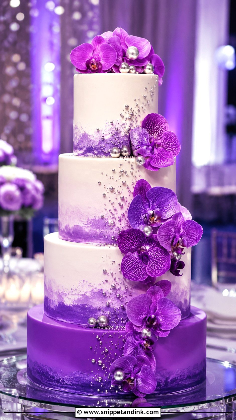 Neon Purple Wedding Cake - Snippet and Ink - 35 Neon Wedding Cake Ideas