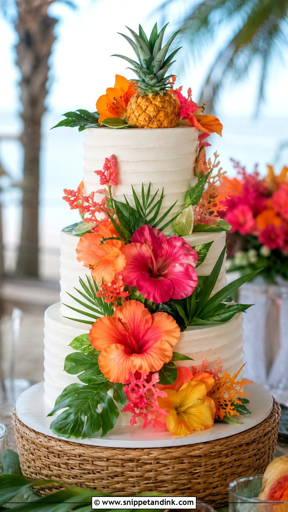 Neon Tropical Wedding Cake - Snippet and Ink - 35 Neon Wedding Cake Ideas