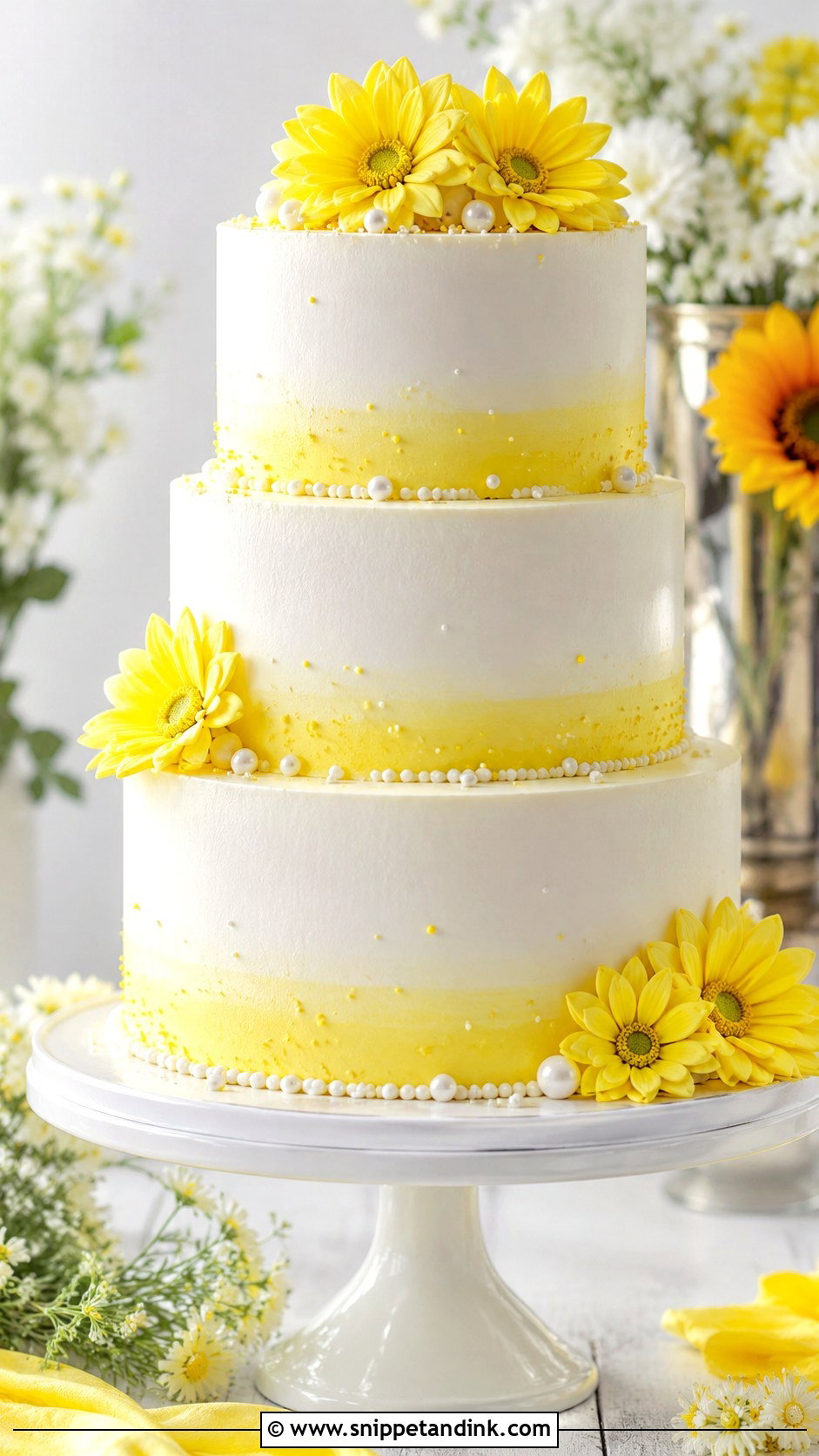 Neon Yellow Wedding Cake - Snippet and Ink - 35 Neon Wedding Cake Ideas