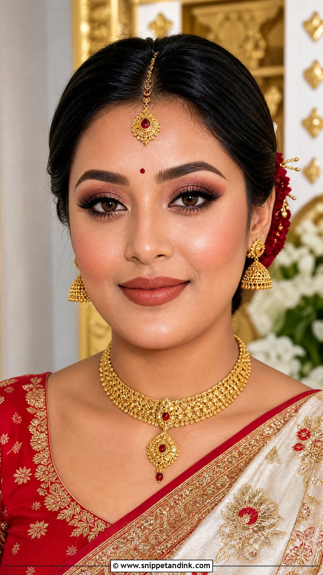 Nepali Bridal Makeup With Brown Eyeshadow - Snippet and Ink - 20 Nepali Bridal Makeup Ideas