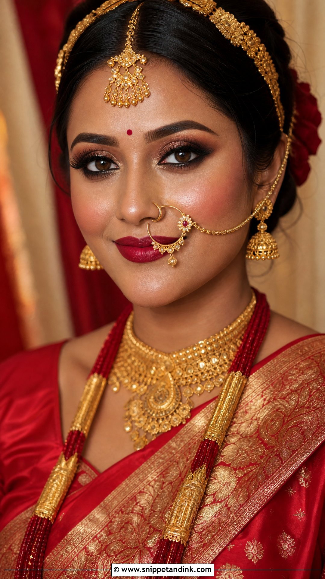 Nepali Bridal Makeup With Kohl Eyes - Snippet and Ink - 20 Nepali Bridal Makeup Ideas