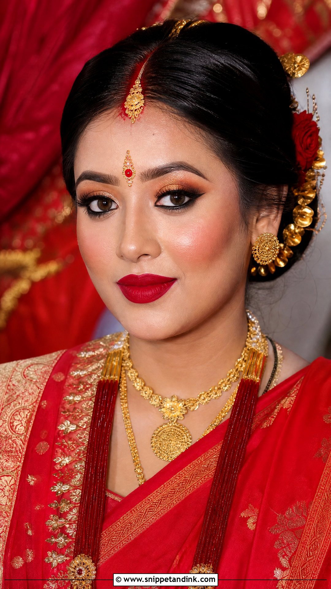 Nepali Bridal Makeup With Red Saree - Snippet and Ink - 20 Nepali Bridal Makeup Ideas