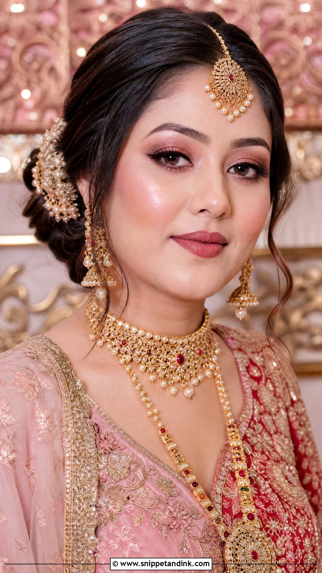 Nepali Bridal Makeup With Rose Gold Eyes - Snippet and Ink - 20 Nepali Bridal Makeup Ideas