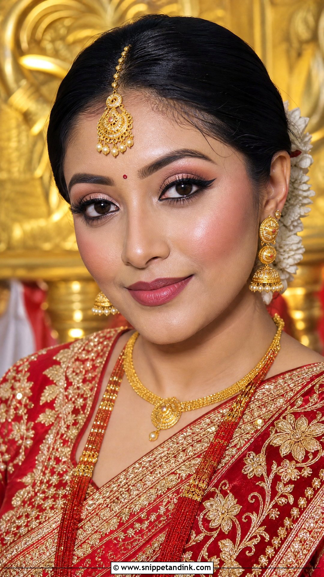 Nepali Bridal Makeup With Winged Liner - Snippet and Ink - 20 Nepali Bridal Makeup Ideas