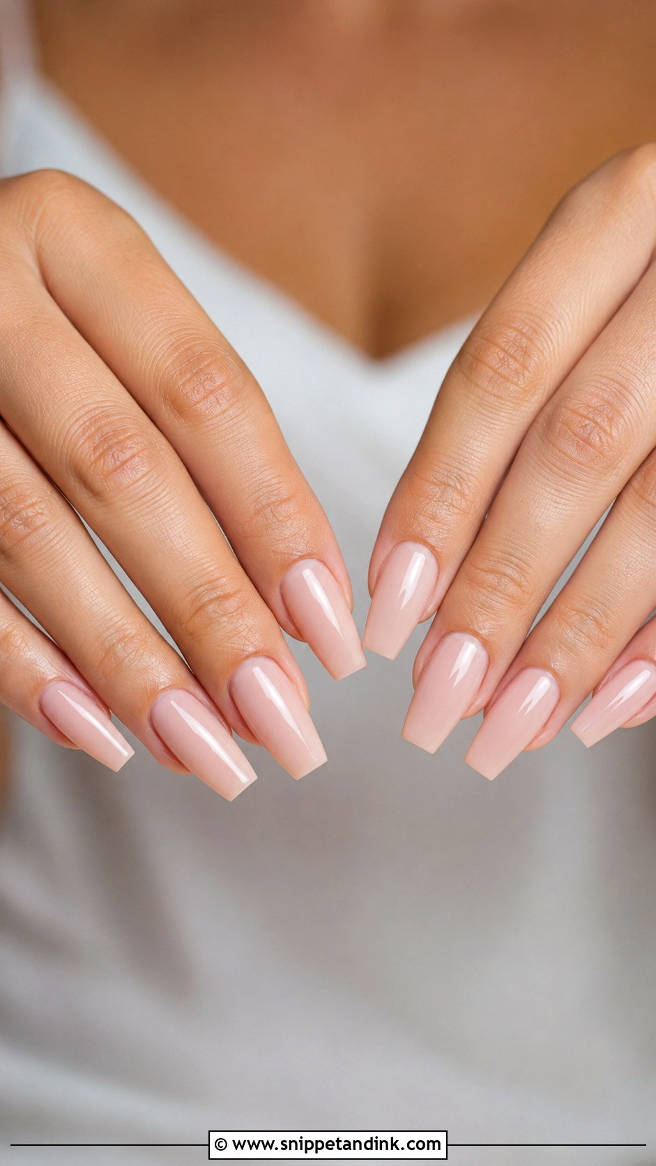 Neutral Bridesmaid Coffin Nails - Snippet and Ink - 30 Neutral Bridesmaid Wedding Nails