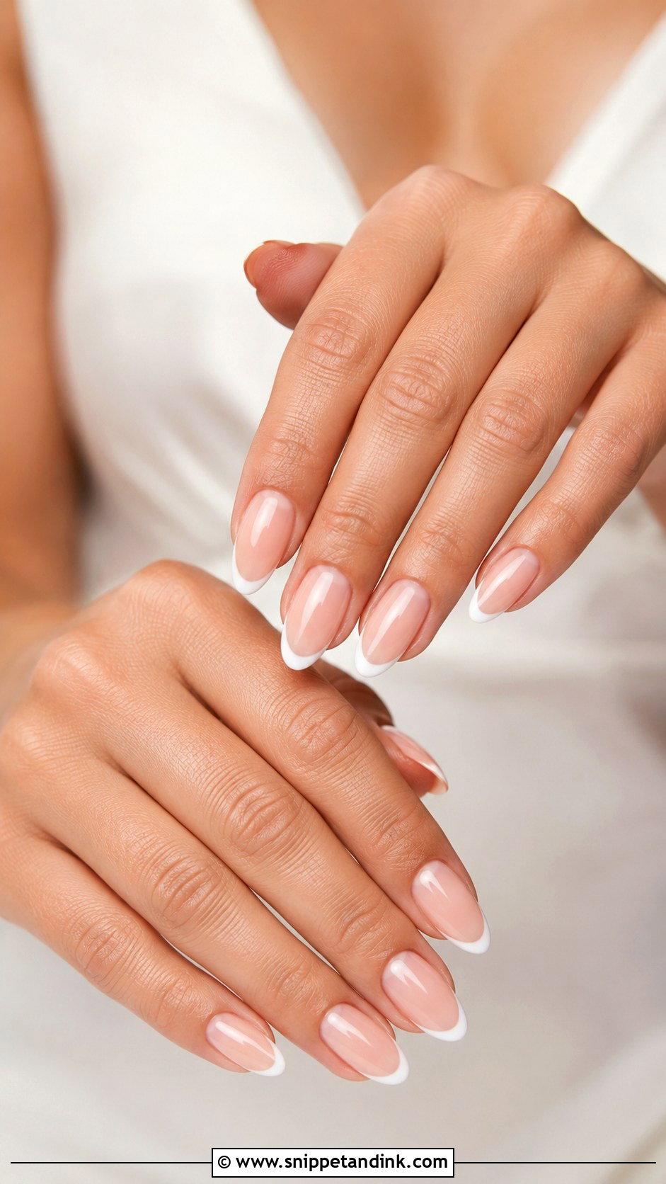 Neutral Bridesmaid French Tip Nails - Snippet and Ink - 30 Neutral Bridesmaid Wedding Nails