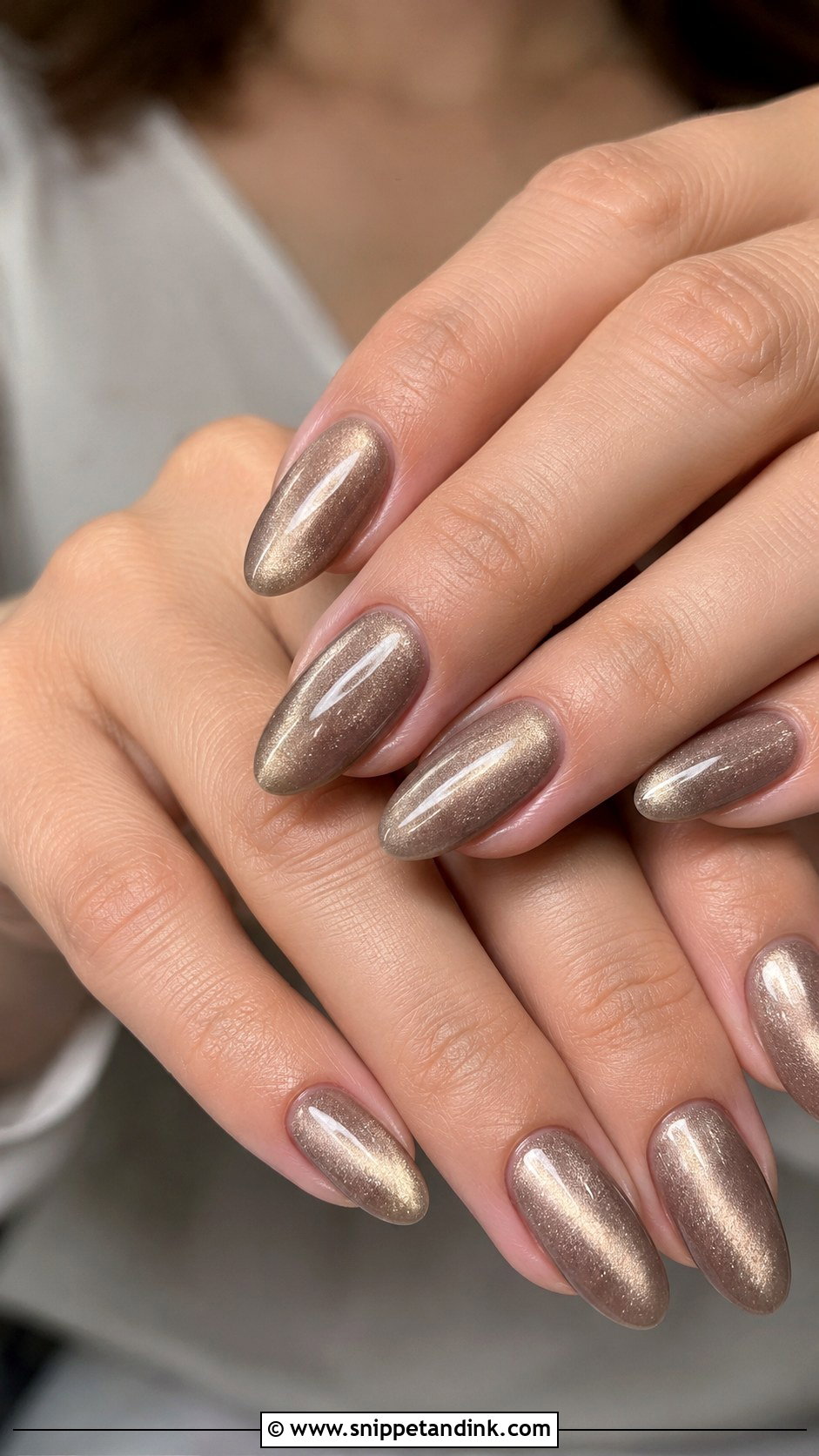 Neutral Cat Eye Nails - Snippet and Ink - 20 Spring Wedding Nails for Guest