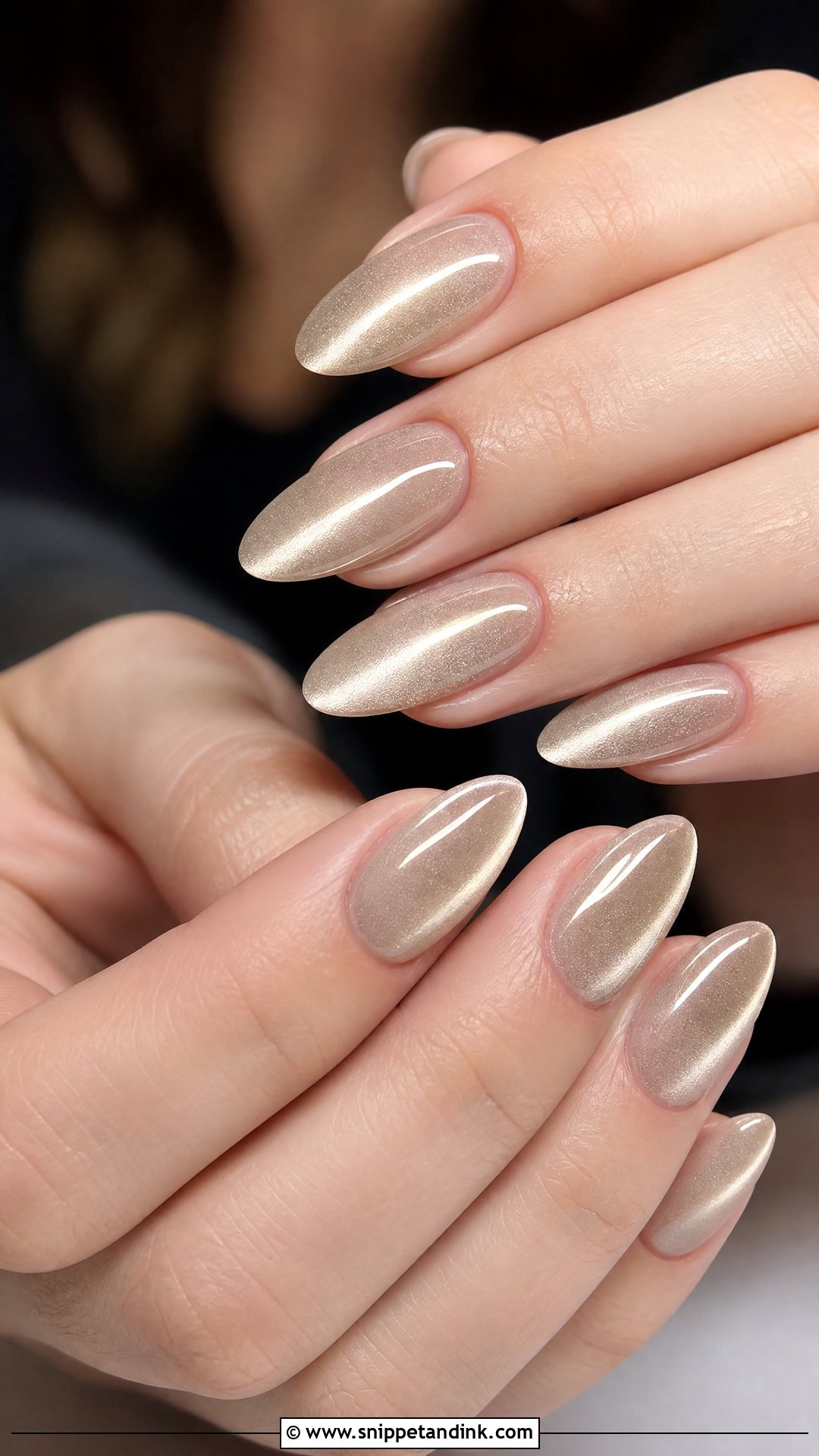 Neutral Cat Eye Nails - Snippet and Ink - 20 Neutral Wedding Guest Nails