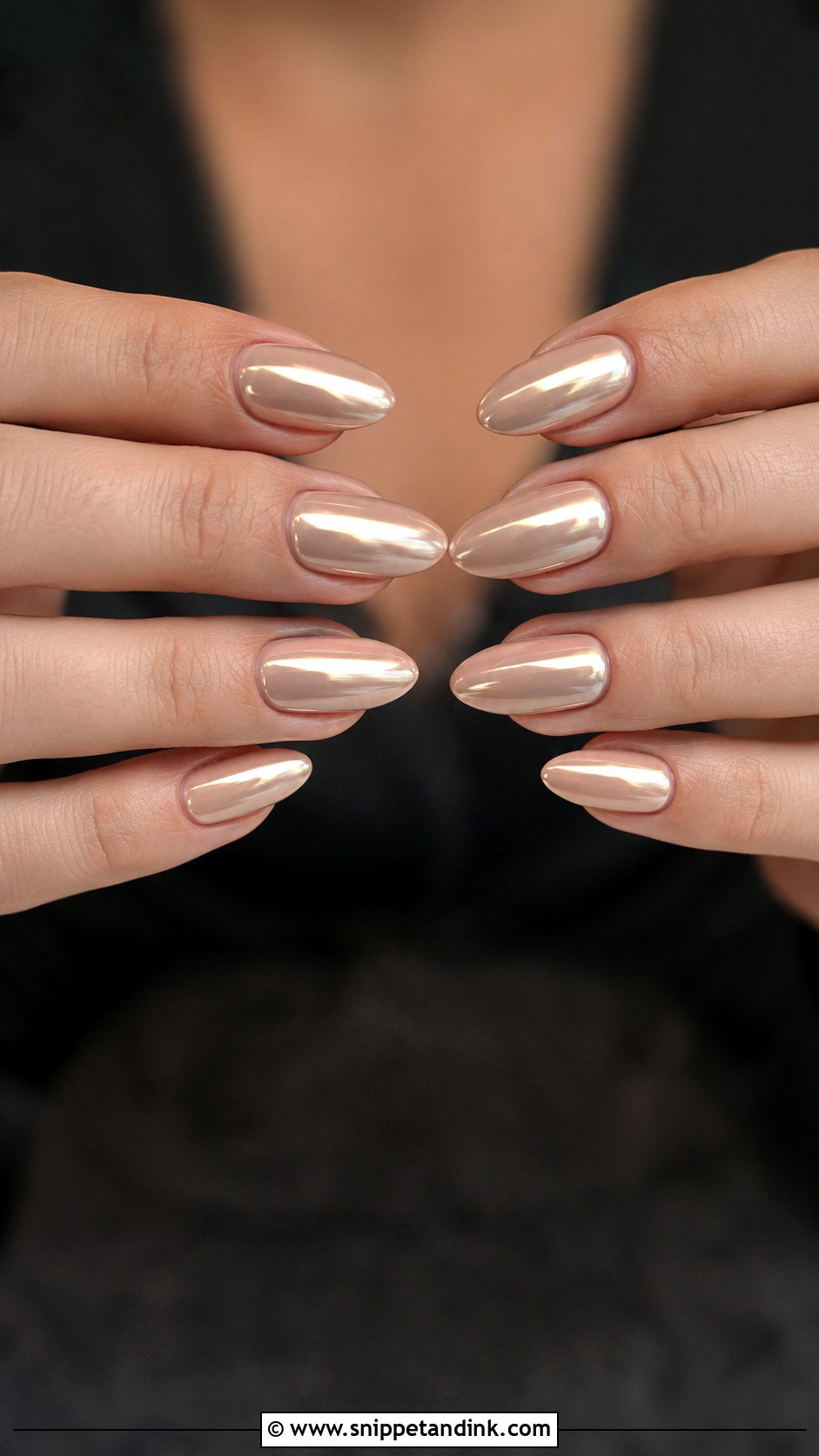 Neutral Chrome Wedding Guest Nails - Snippet and Ink - 20 Classy Wedding Guest Nails