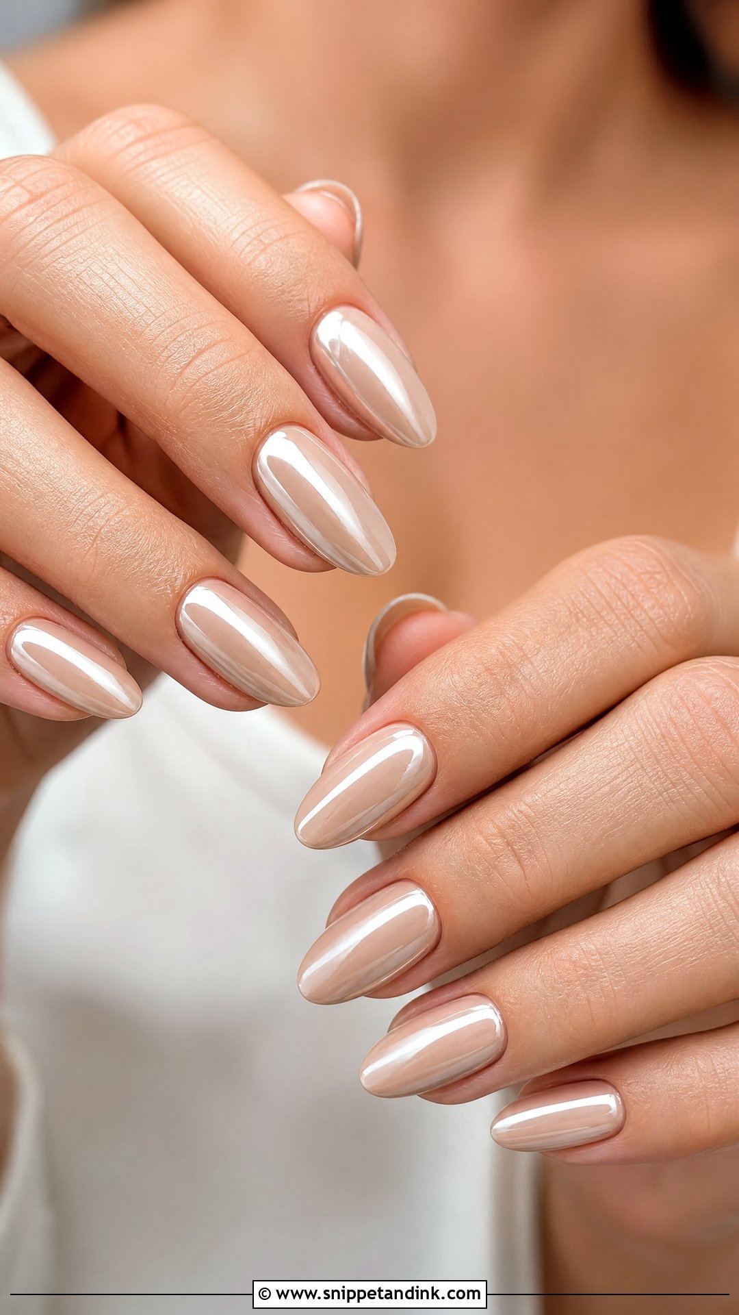 Neutral Chrome Wedding Nails - Snippet and Ink - 25 Neutral Wedding Nails