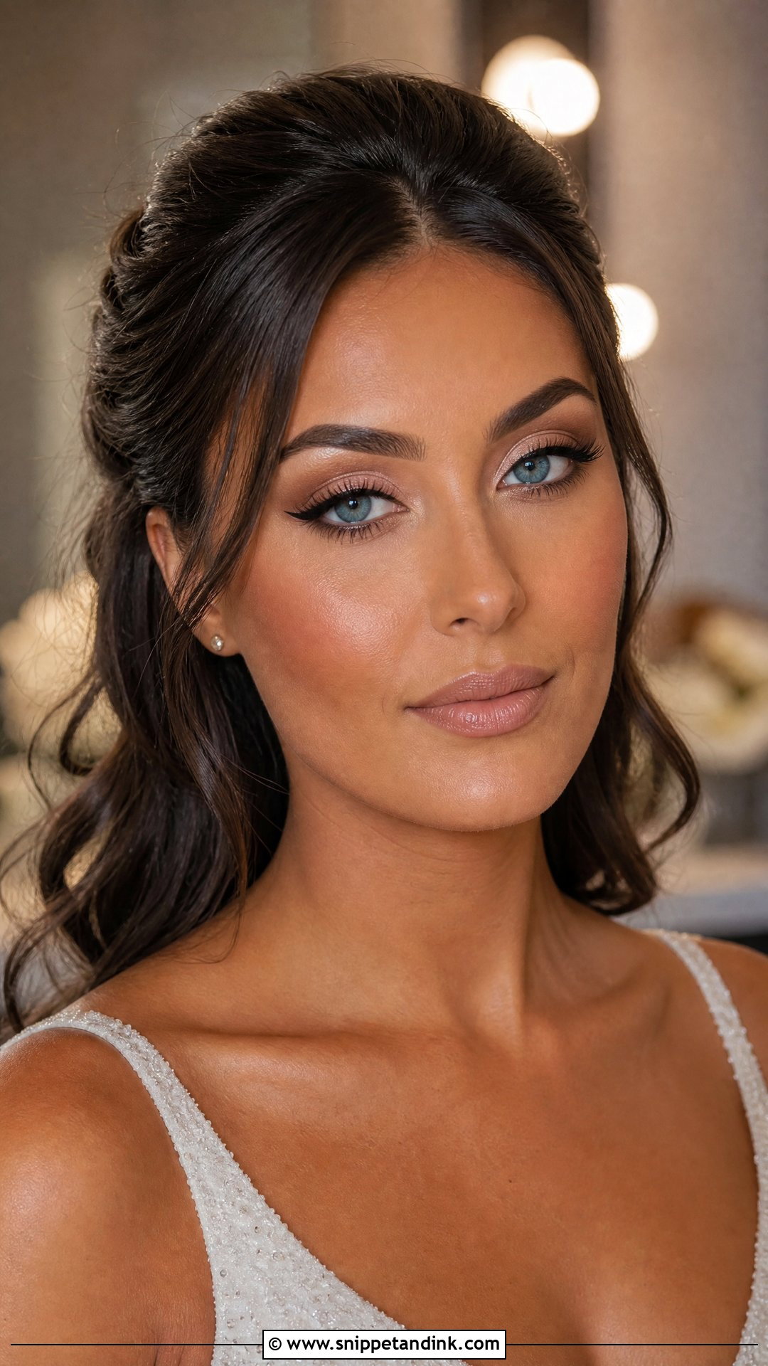 Neutral Cut Crease Wedding Makeup For Blue Eyes - Snippet and Ink - 20 Neutral Wedding Makeup for Blue Eyes