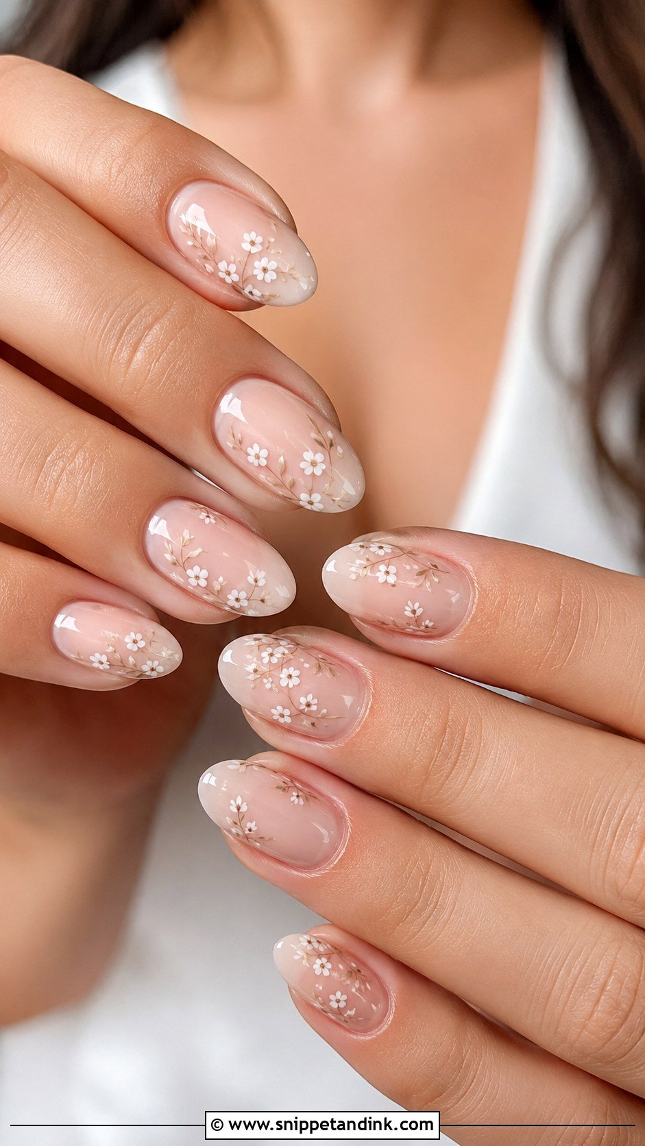 Neutral Floral Wedding Nails - Snippet and Ink - 20 Neutral Nails for Wedding