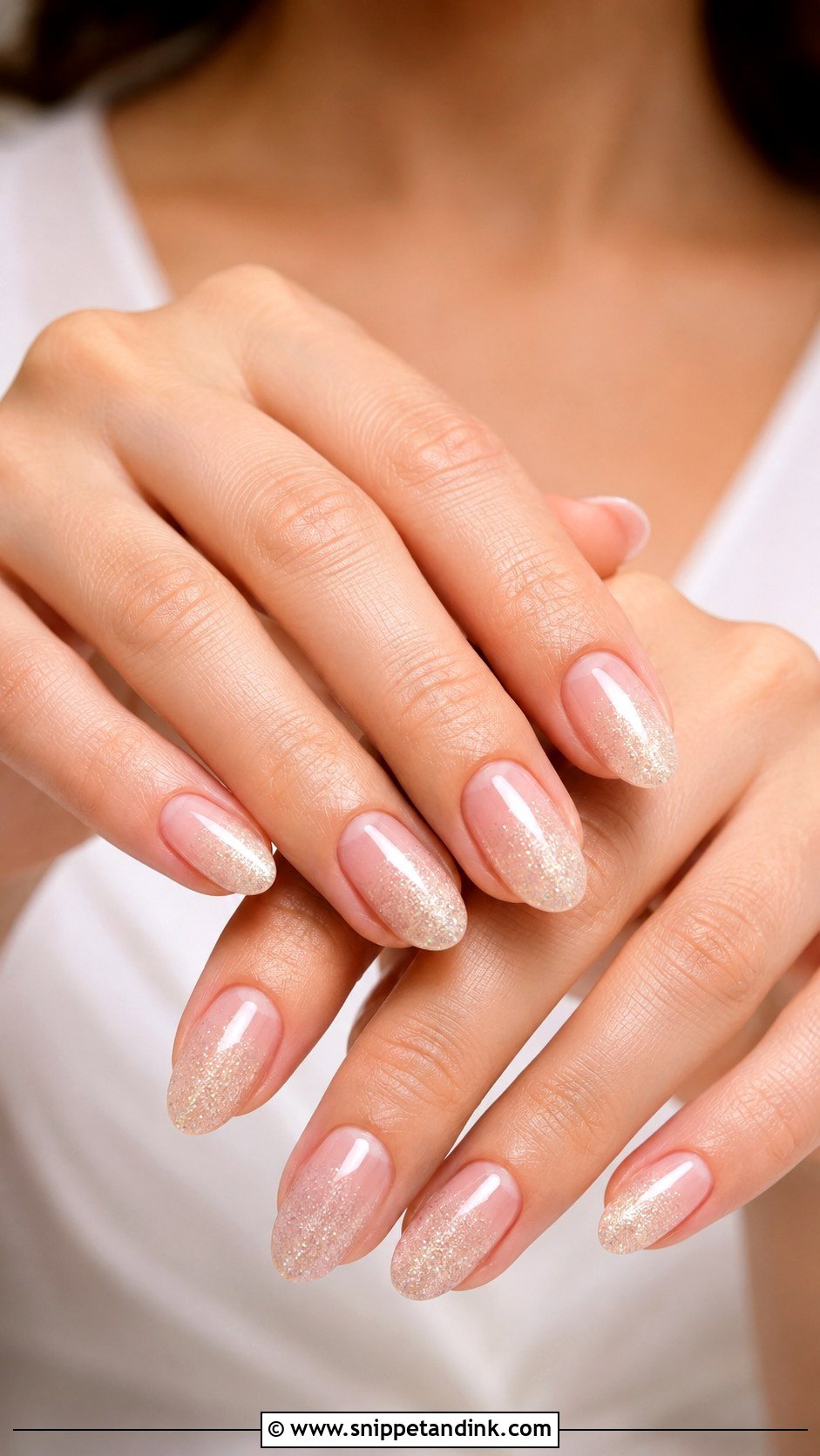 Neutral Glitter Ombre Wedding Nails - Snippet and Ink - 20 Neutral Wedding Nails for Bride