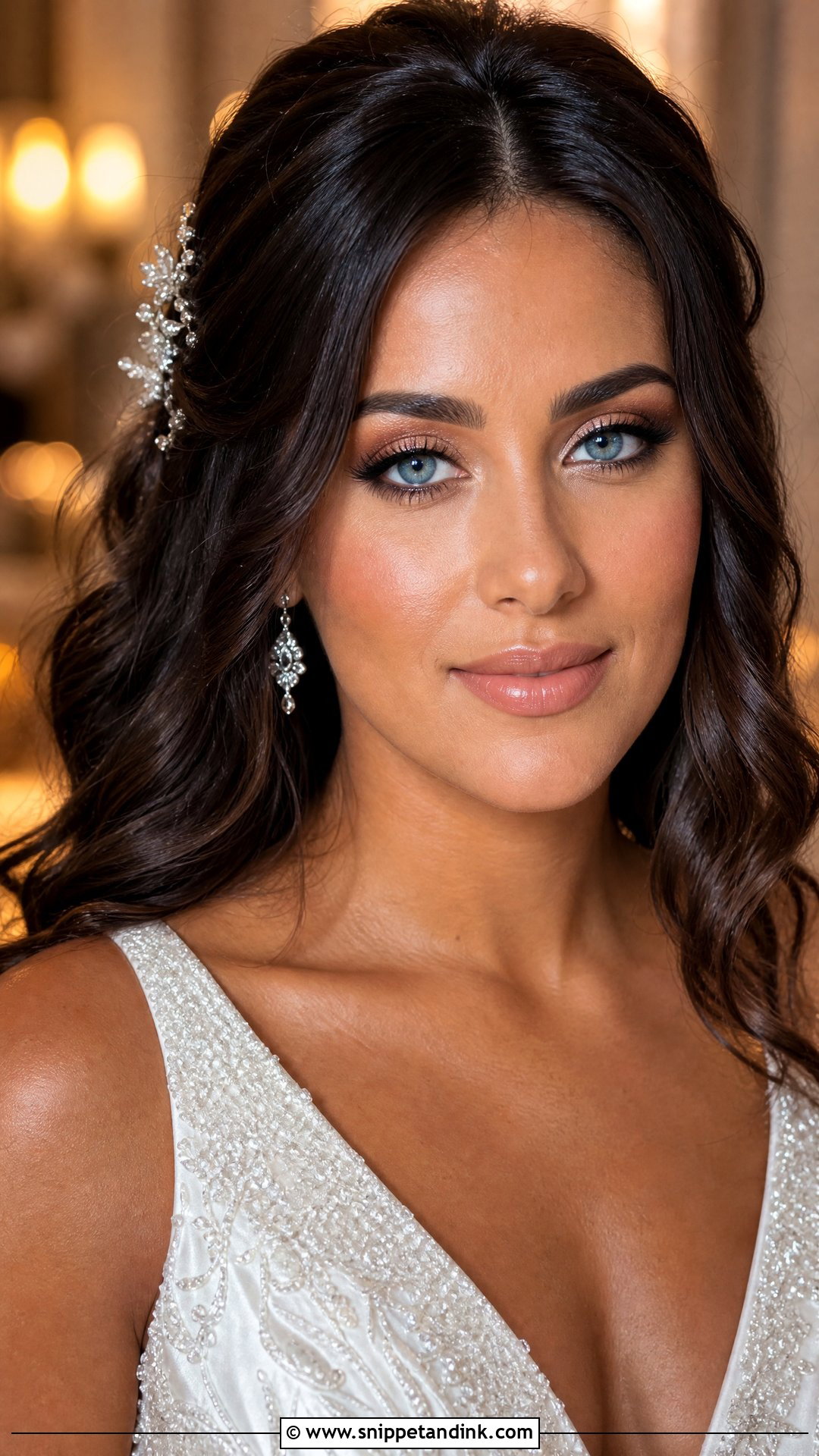 Neutral Halo Eye Wedding Makeup For Blue Eyes - Snippet and Ink - 20 Neutral Wedding Makeup for Blue Eyes