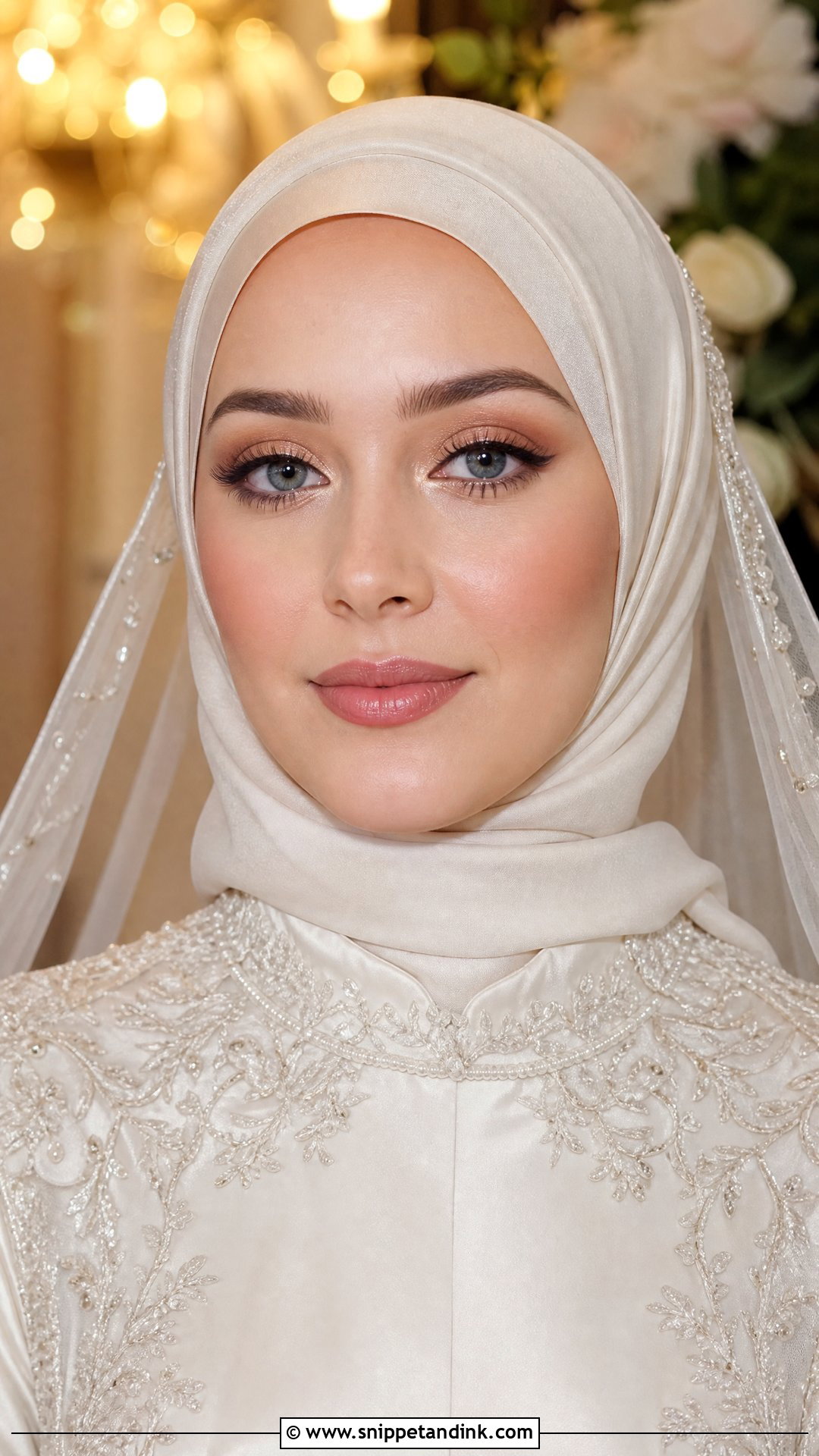Neutral Hijab Bridal Makeup - Snippet and Ink - 20 Hijab Wedding Makeup Look Ideas