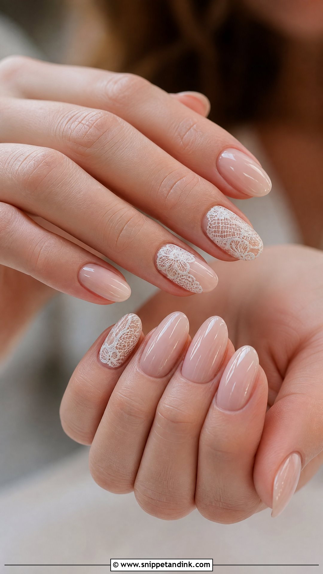 Neutral Lace Wedding Nails - Snippet and Ink - 25 Neutral Wedding Nails
