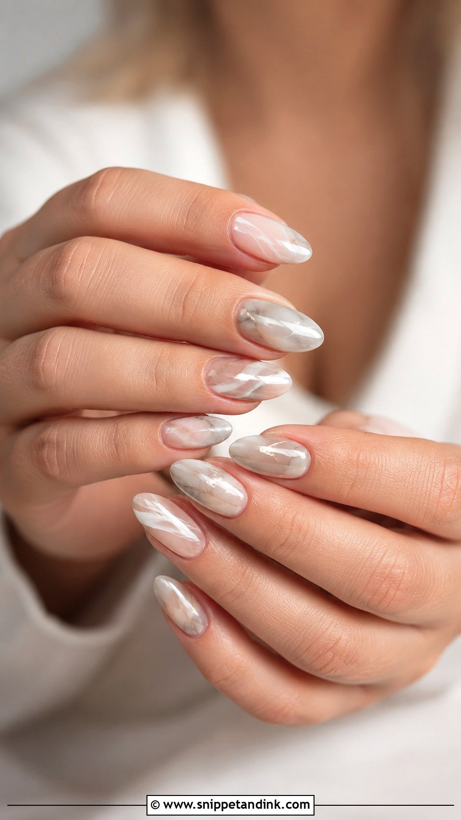 Neutral Marble Wedding Nails - Snippet and Ink - 20 Neutral Nails for Wedding