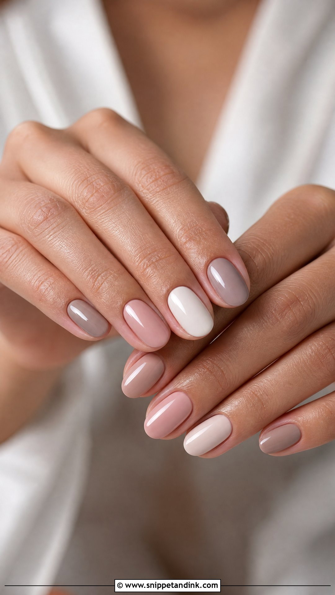 Neutral Mix Bridesmaid Nails - Snippet and Ink - 25 Bridesmaid Wedding Nails Design