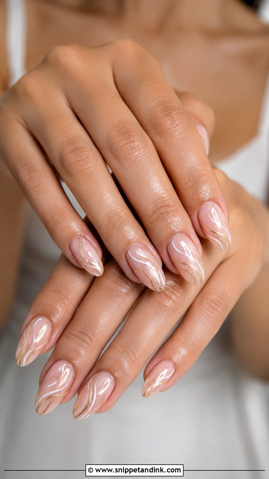 Neutral Swirl Bridesmaid Nails - Snippet and Ink - 20 Bridesmaid Wedding Nail Inspo Ideas