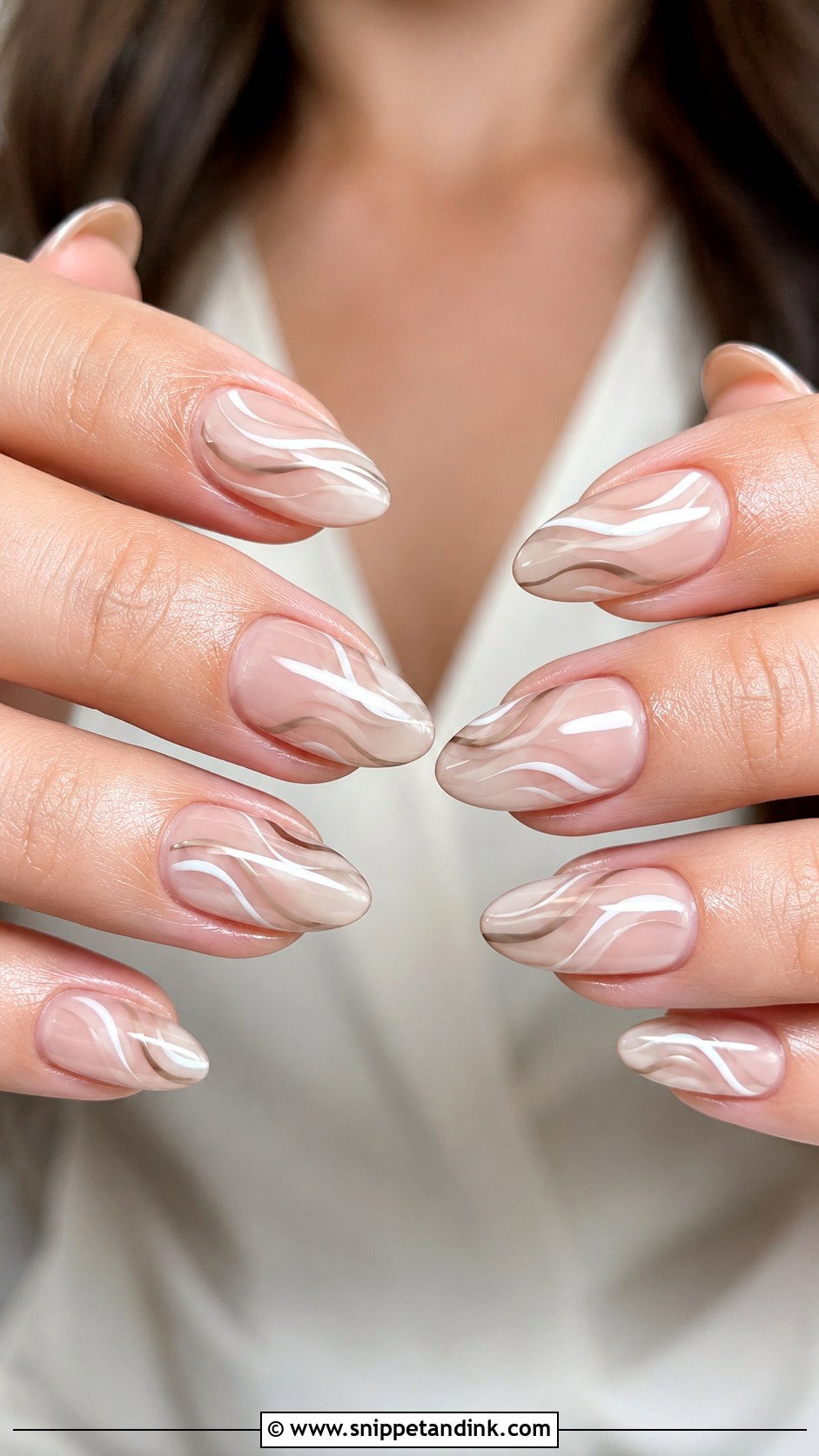 Neutral Swirl Bridesmaid Wedding Nails - Snippet and Ink - 20 Bridesmaids Wedding Nails
