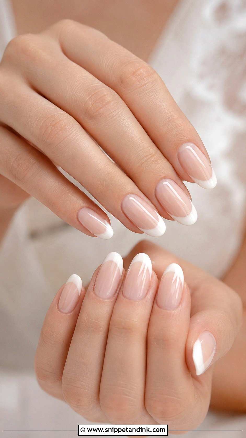 Neutral Wedding French Tip Nails - Snippet and Ink - 20 Neutral Nails for Wedding