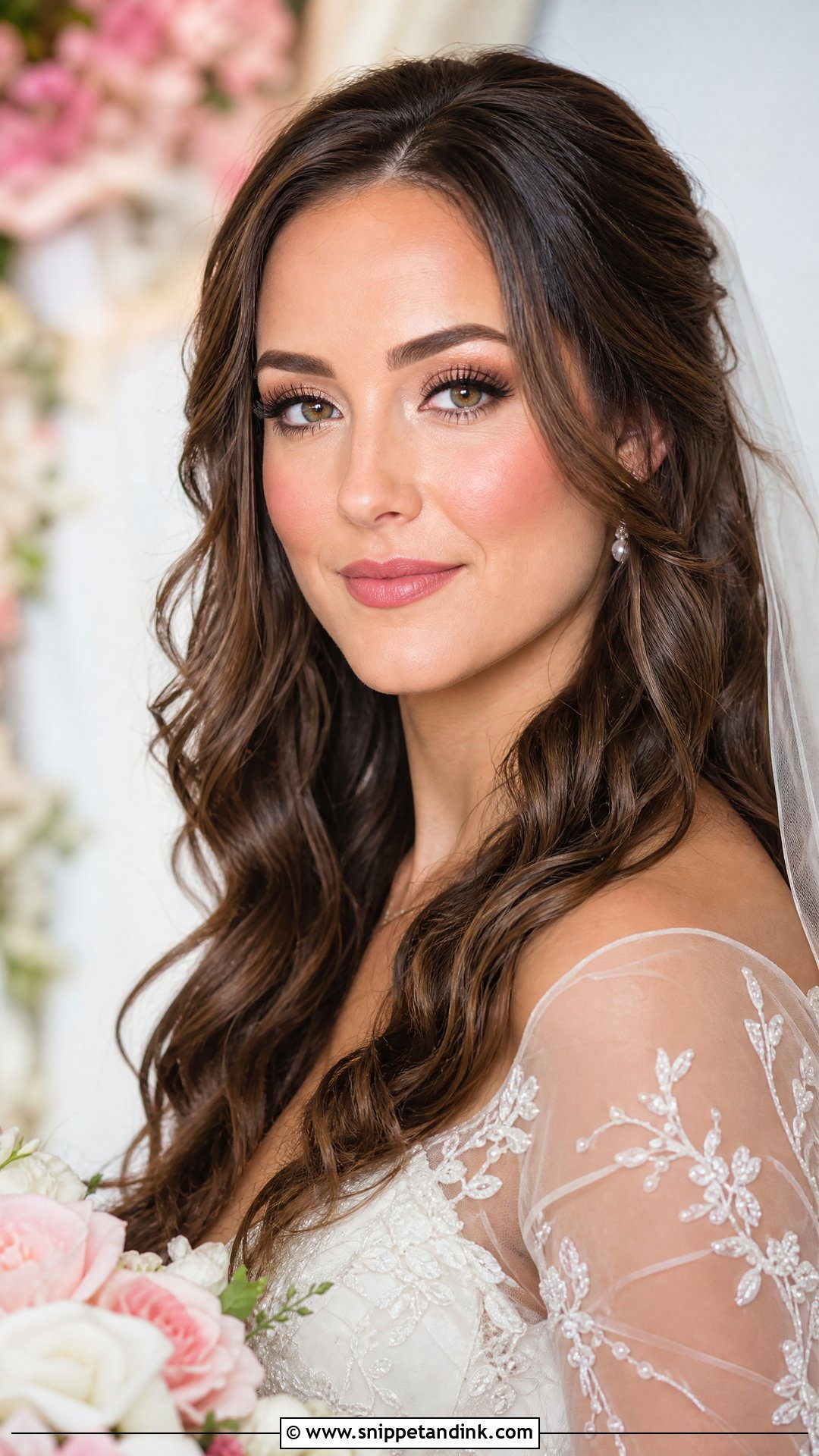 Neutral Wedding Makeup With Rosy Nude Lips - Snippet and Ink - 25 Neutral Wedding Makeup Ideas
