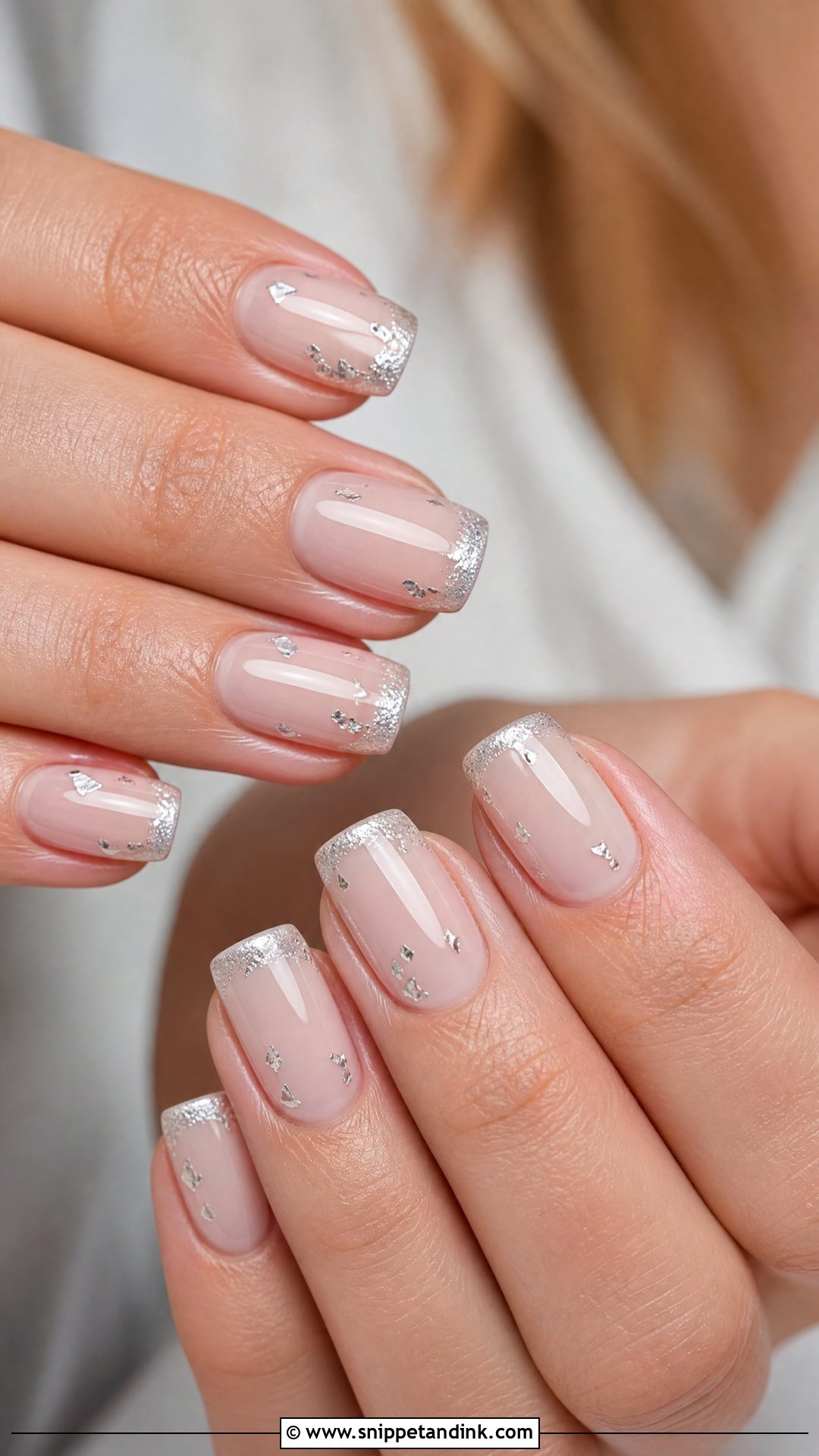 Neutral Wedding Nails With Silver - Snippet and Ink - 25 Neutral Wedding Nails