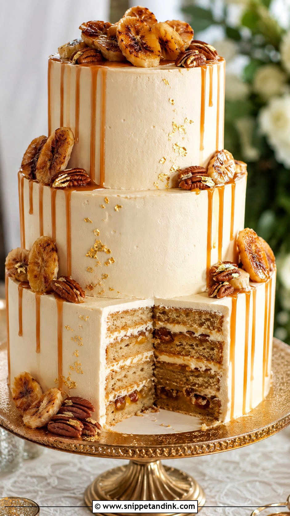 New Orleans Wedding Cake With Bananas Foster Flavor - Snippet and Ink - 25 New Orleans Wedding Cake Ideas