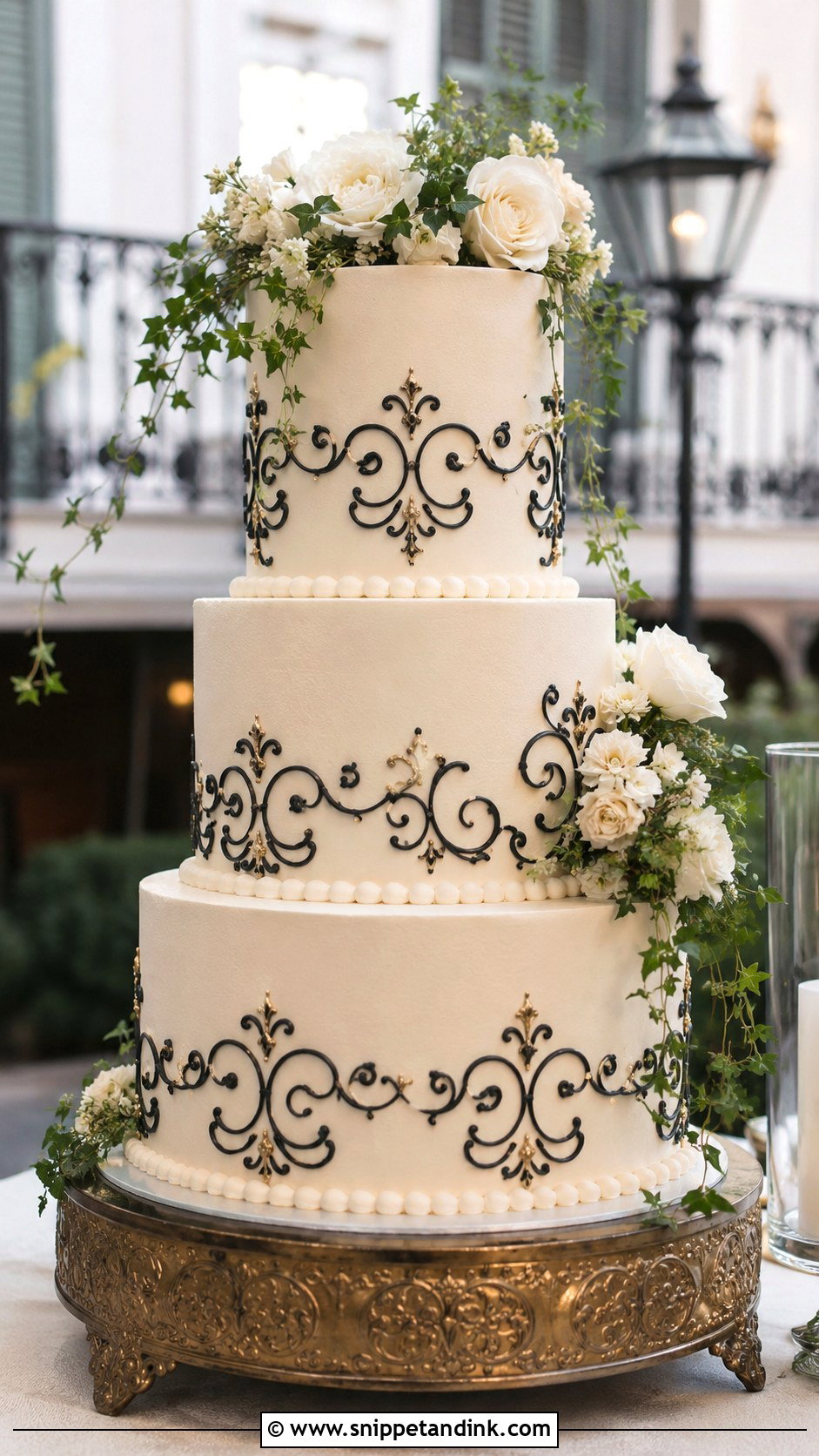 New Orleans Wedding Cake With French Quarter Balcony - Snippet and Ink - 25 New Orleans Wedding Cake Ideas
