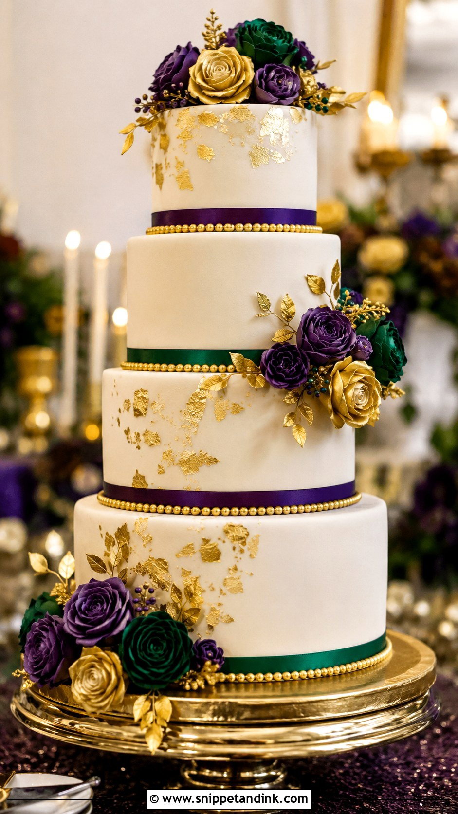 New Orleans Wedding Cake With Mardi Gras Colors - Snippet and Ink - 25 New Orleans Wedding Cake Ideas