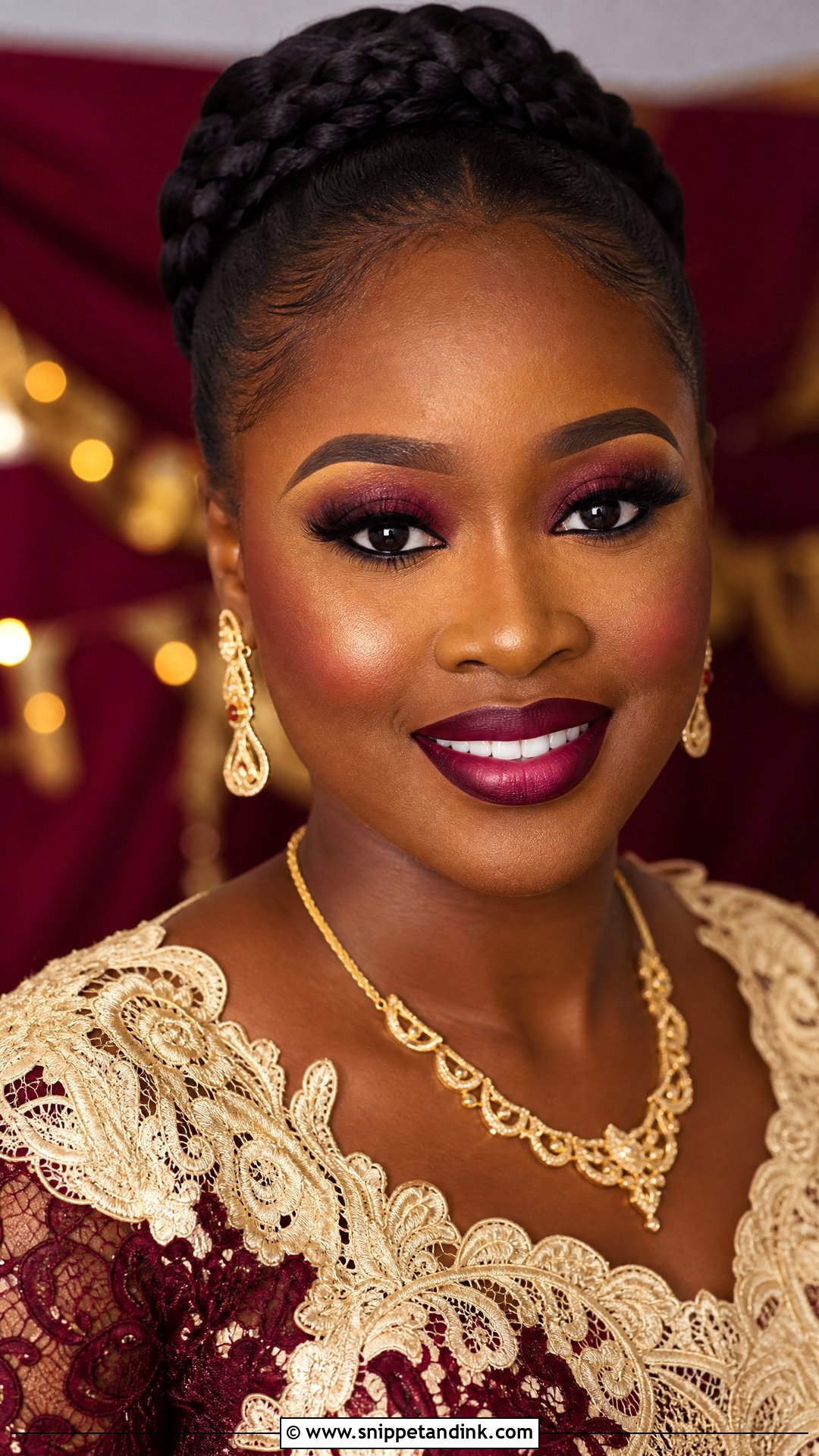 Nigerian Wedding Burgundy Makeup - Snippet and Ink - 20 Nigerian Wedding Makeup Ideas