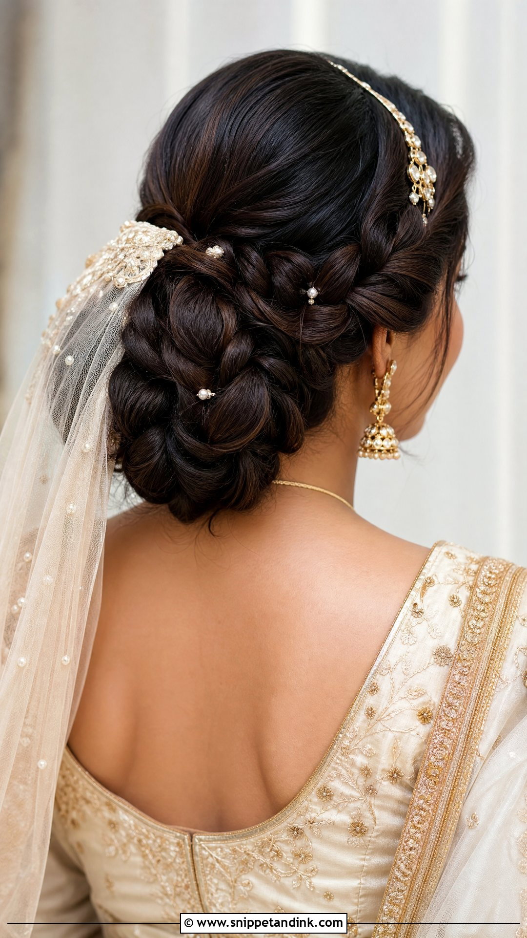 Nikah Bridal Braided Bun - Snippet and Ink - 20 Nikah Bridal Hair Hairstyles