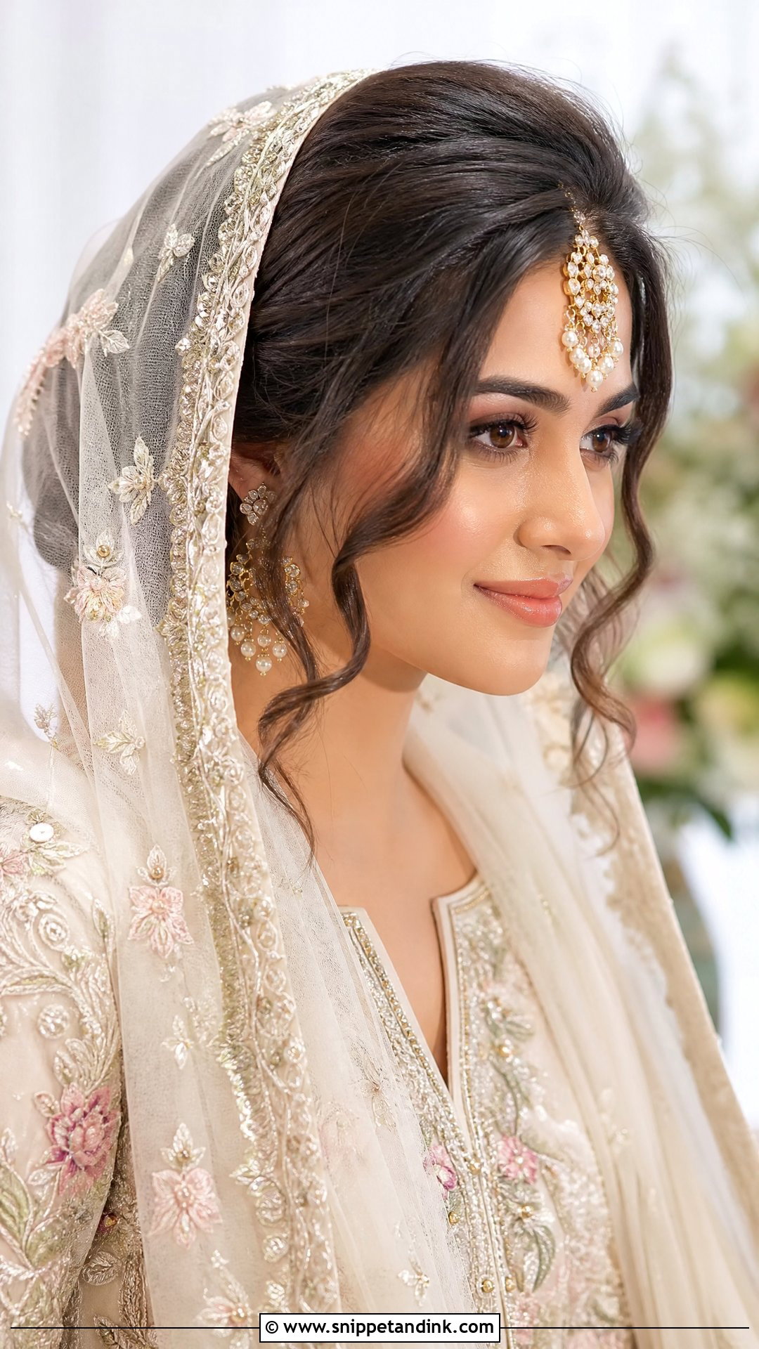 Nikah Bridal Dupatta Hairstyle - Snippet and Ink - 20 Nikah Bridal Hair Hairstyles