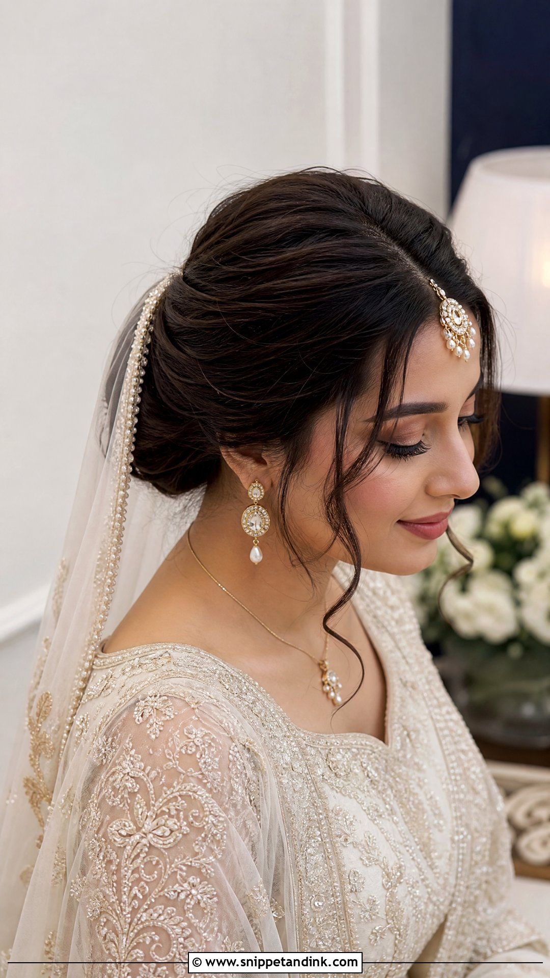 Nikah Bridal Low Bun - Snippet and Ink - 20 Nikah Bridal Hair Hairstyles