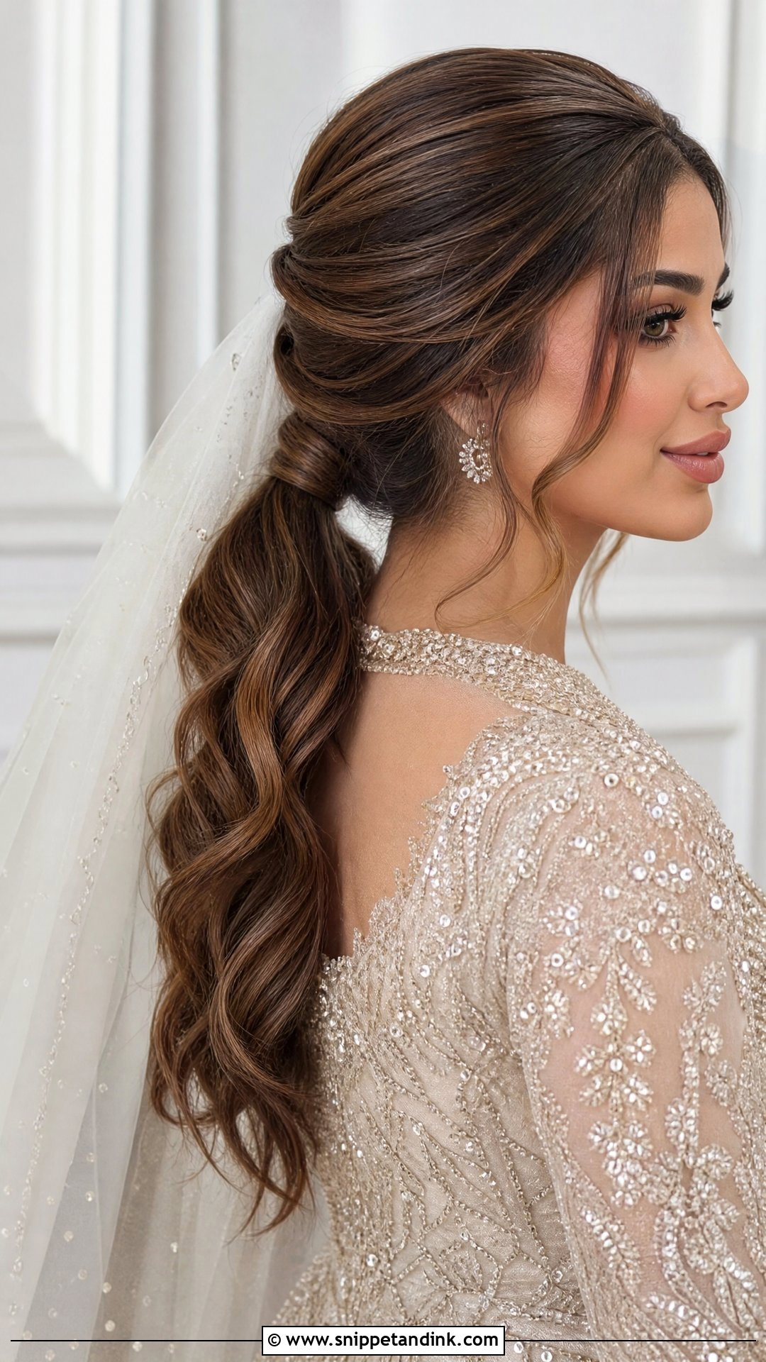 Nikah Bridal Ponytail - Snippet and Ink - 20 Nikah Bridal Hair Hairstyles