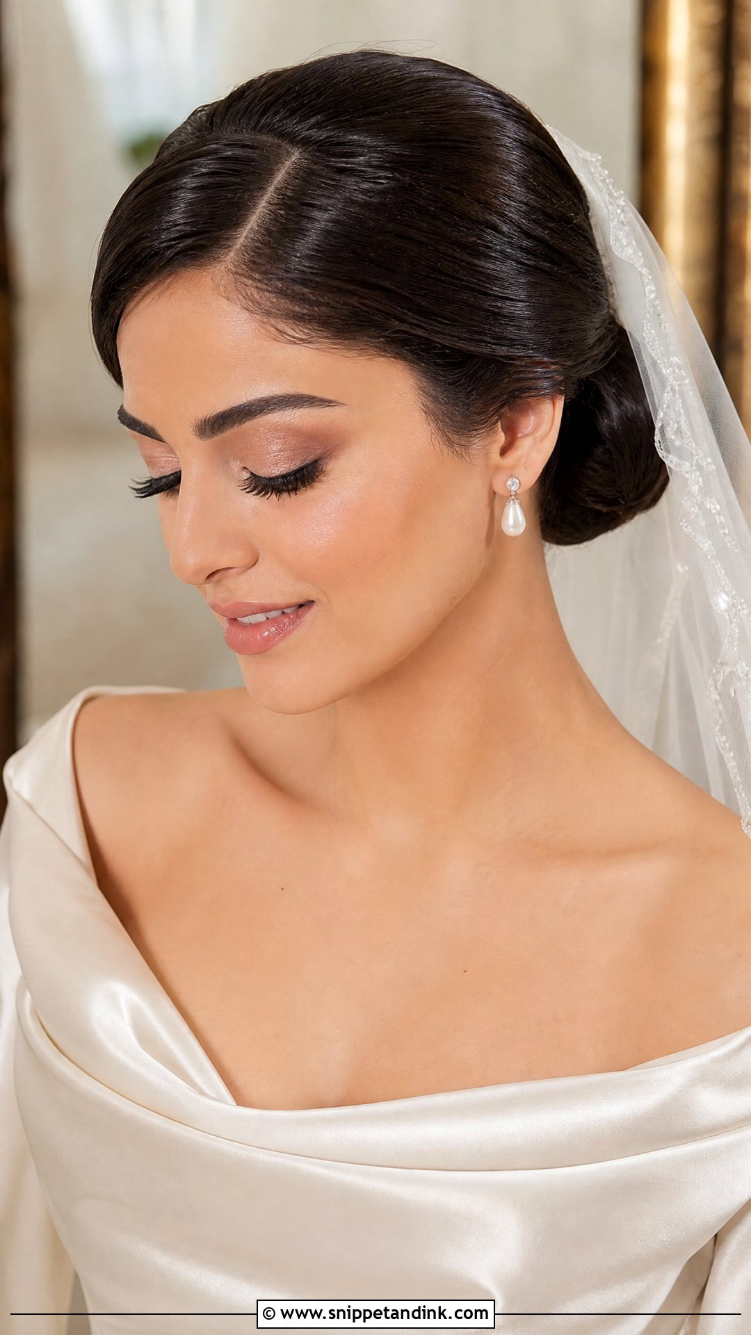 Nikah Bridal Sleek Bun - Snippet and Ink - 20 Nikah Bridal Hair Hairstyles
