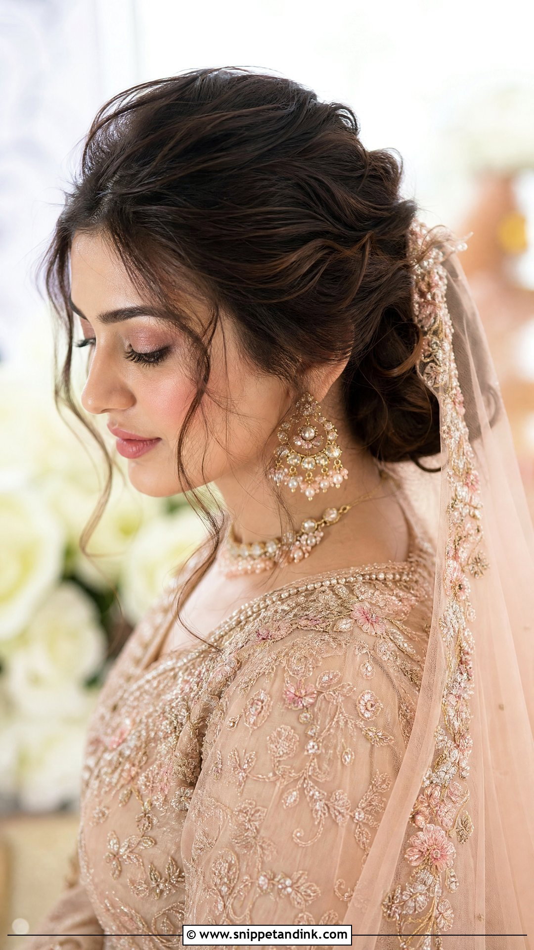 Nikah Bridal Soft Bun - Snippet and Ink - 20 Nikah Bridal Hair Hairstyles