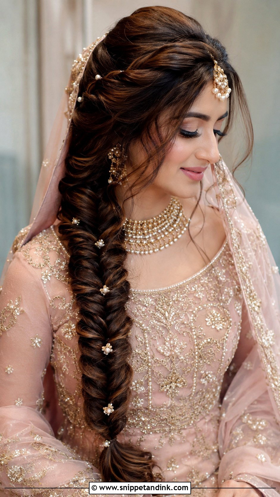 Nikkah Bridal Fishtail Braid - Snippet and Ink - 15 Nikkah Bridal Hairstyles
