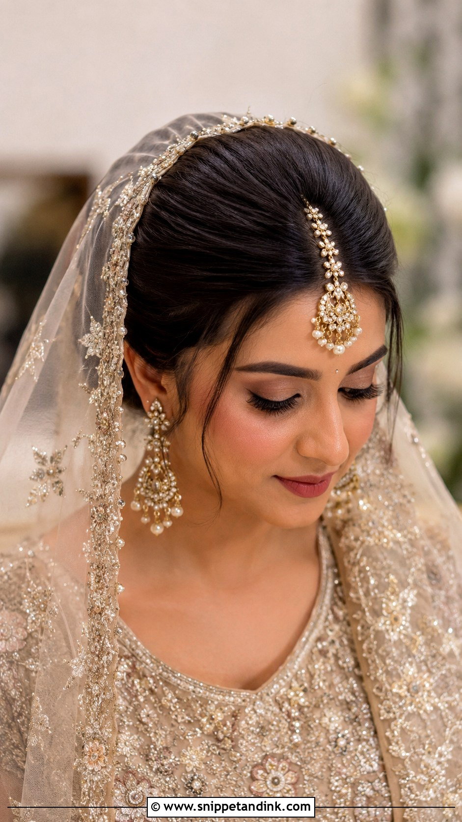 Nikkah Bridal Front Puff Bun - Snippet and Ink - 15 Nikkah Bridal Hairstyles