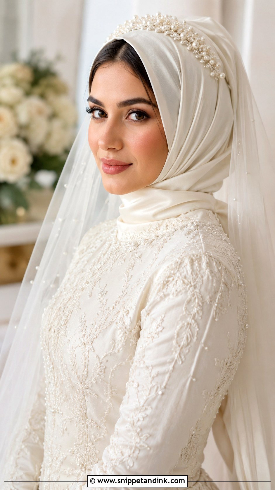 Nikkah Bridal Hijab Hairstyle - Snippet and Ink - 15 Nikkah Bridal Hairstyles