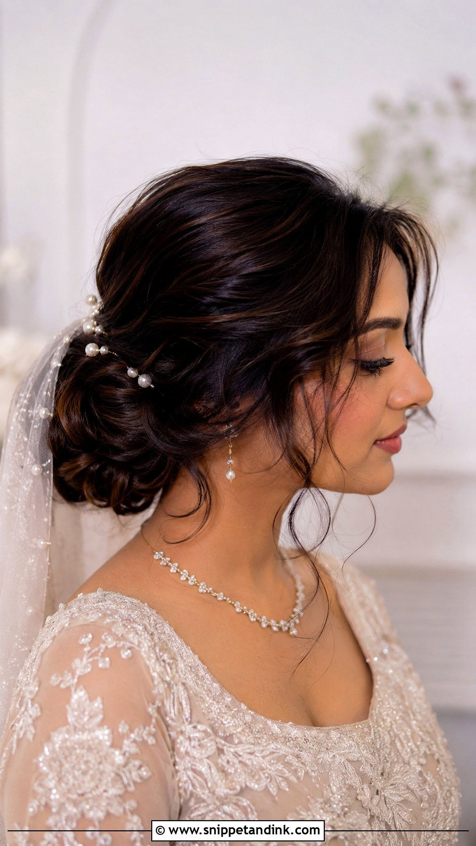 Nikkah Bridal Loose Updo - Snippet and Ink - 15 Nikkah Bridal Hairstyles