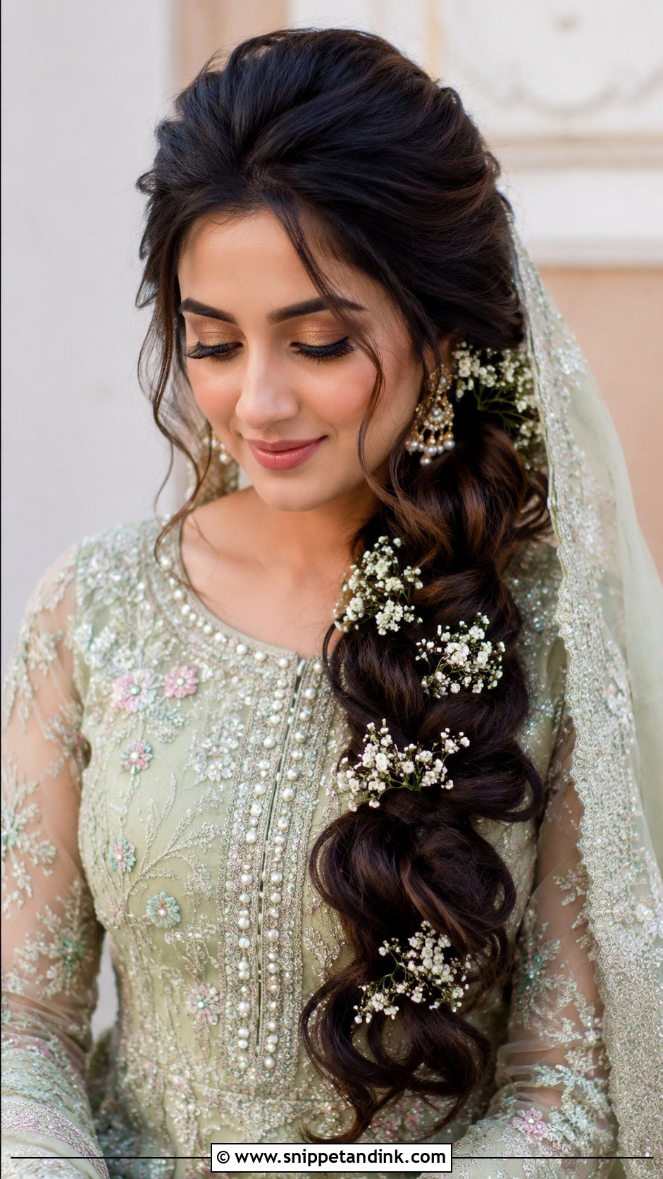 Nikkah Bridal Side Braid - Snippet and Ink - 15 Nikkah Bridal Hairstyles