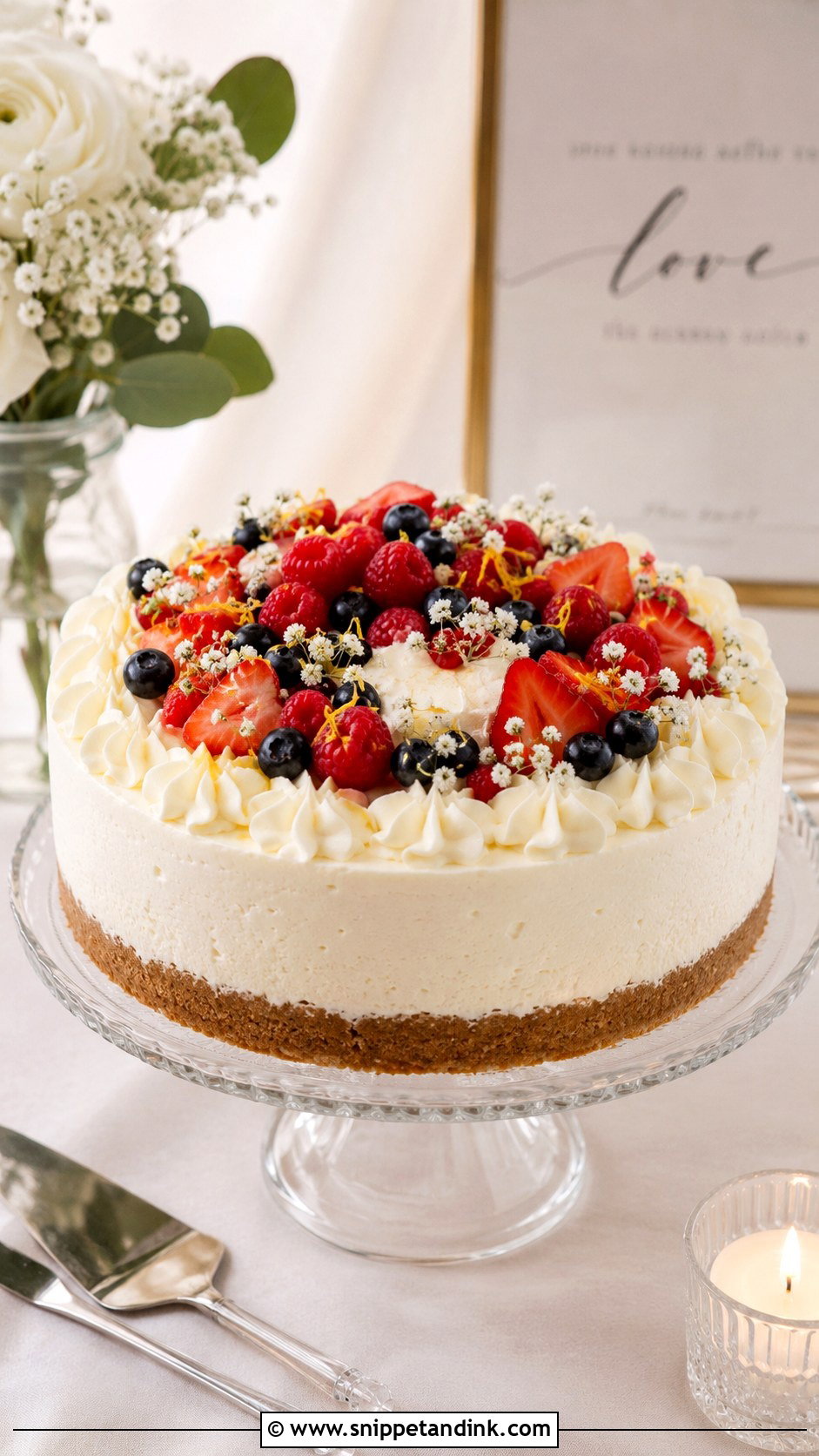 No Bake Cheesecake Wedding Cake - Snippet and Ink - 20 Cheesecake Wedding Cake Ideas