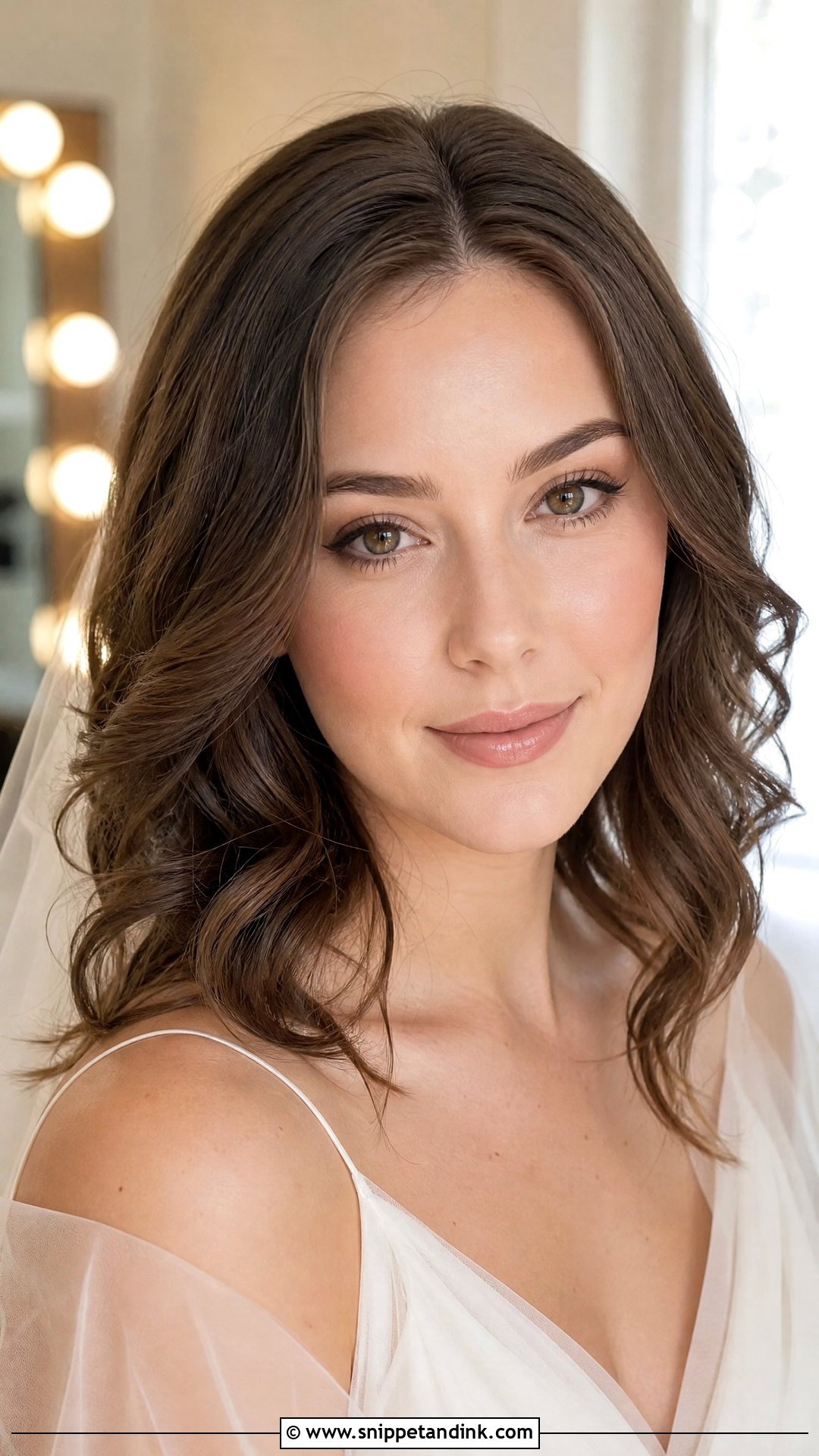 No Makeup Bride With Brown Eyeliner - Snippet and Ink - 20 No Makeup Look Bride Ideas