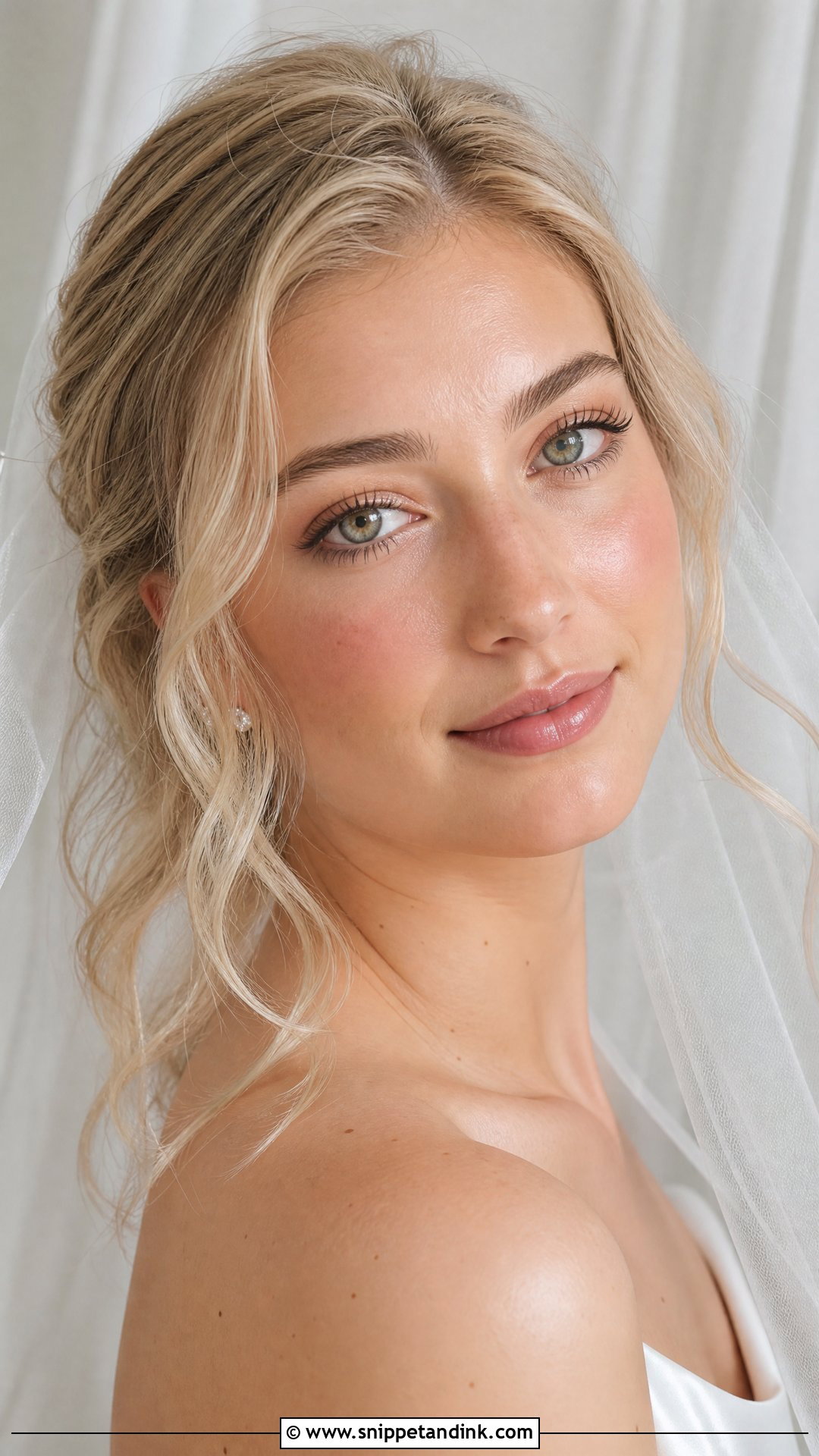 No Makeup Bride With Dewy Skin - Snippet and Ink - 20 No Makeup Look Bride Ideas