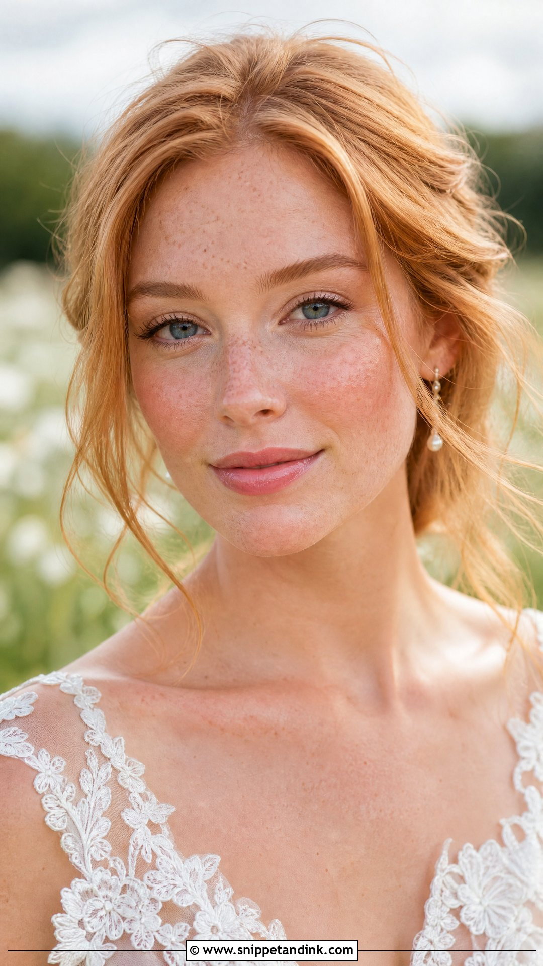 No Makeup Bride With Freckles - Snippet and Ink - 20 No Makeup Look Bride Ideas